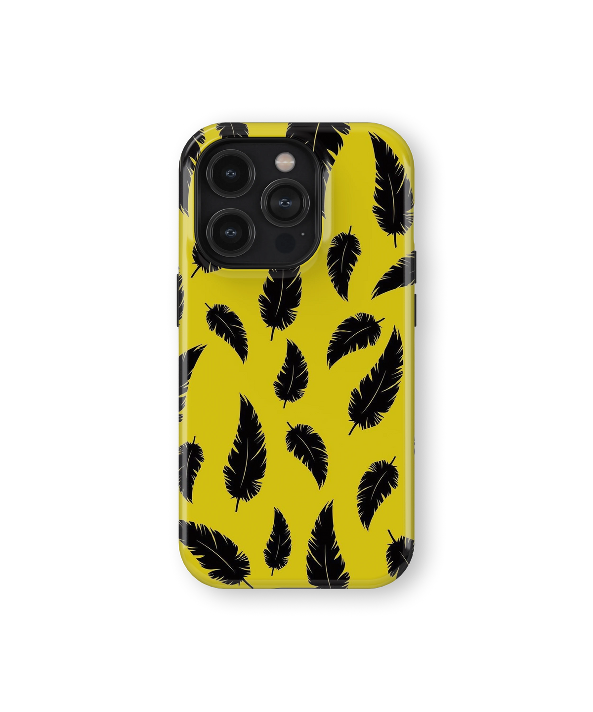 Coque iPhone – Design Plumes Jaunes
