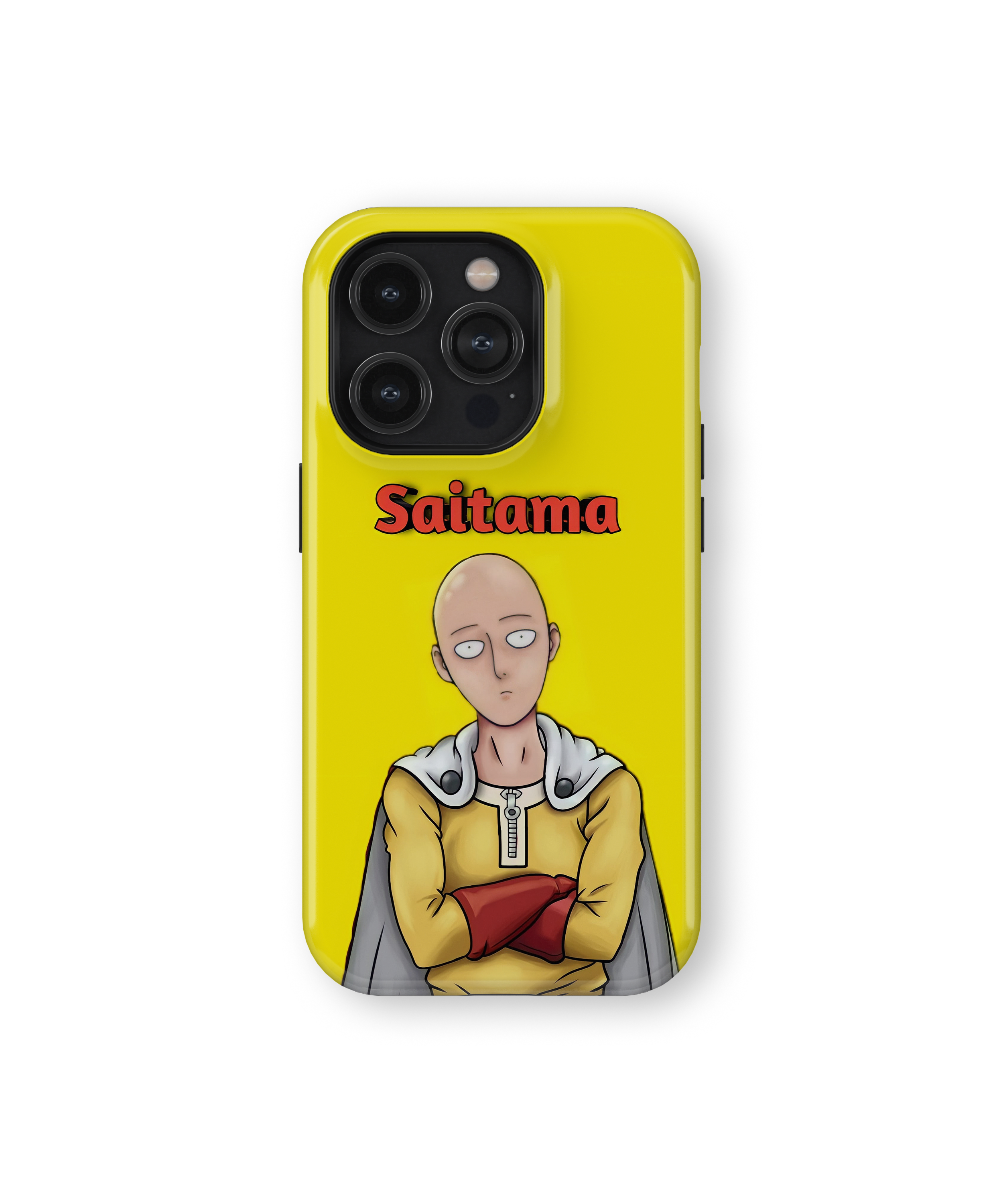 Coque iPhone Saitama – Anime One Punch Man Style Jaune