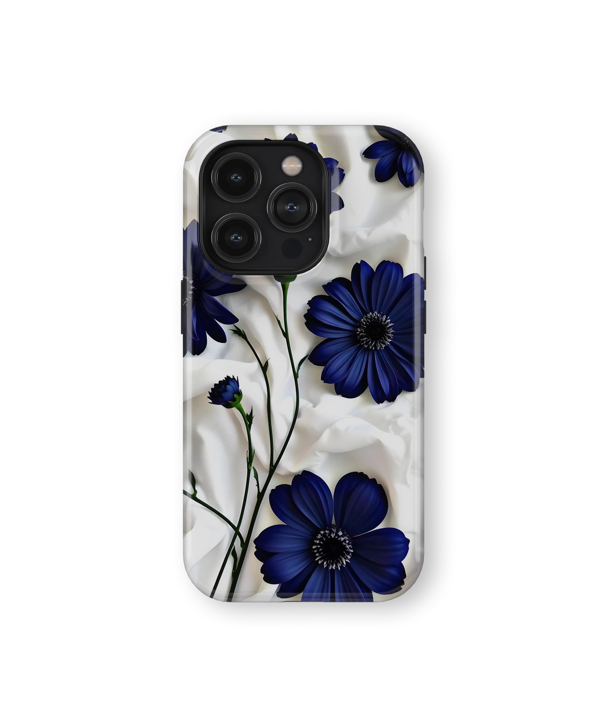 Coque iPhone – Design Fleurs Bleu Nuit