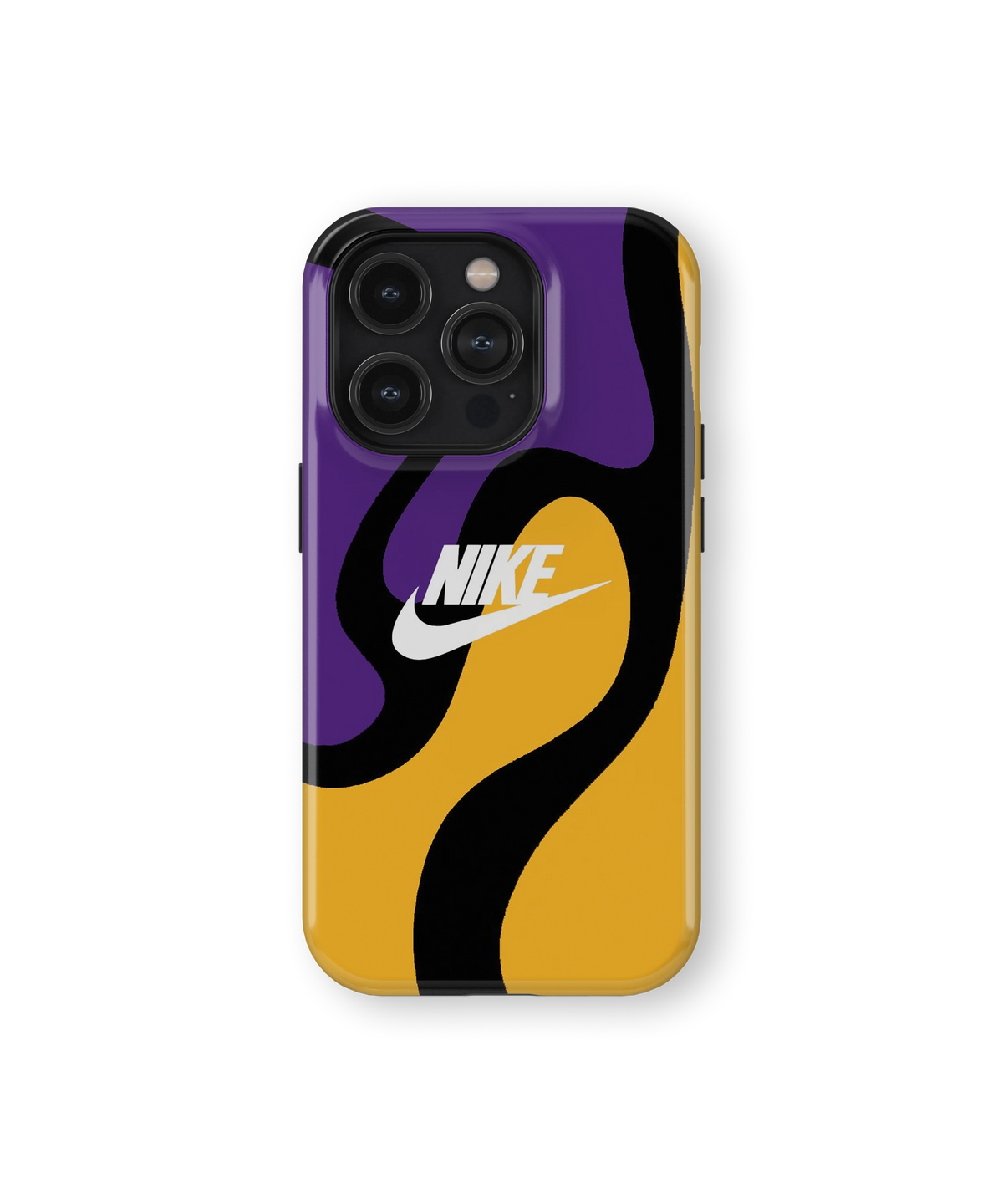 Coque iPhone Nike Abstract – Purple & Gold