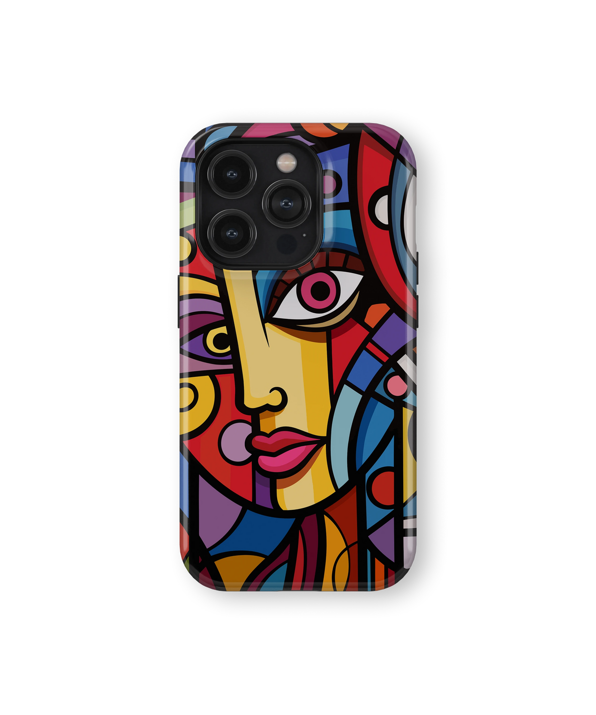 Coque iPhone – Design Visage Abstrait Coloré