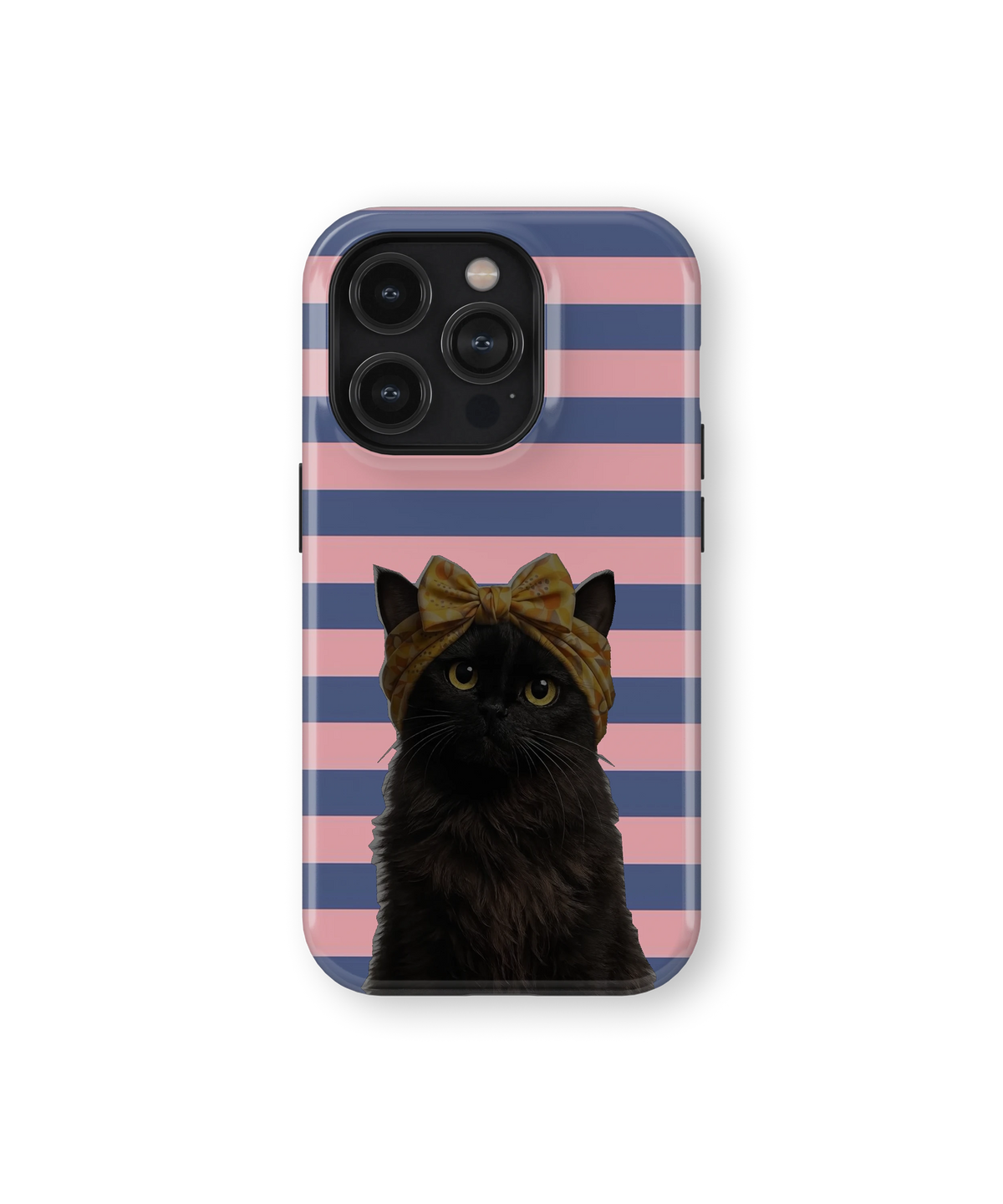 Coque iPhone – Design Chat Noir Rayé