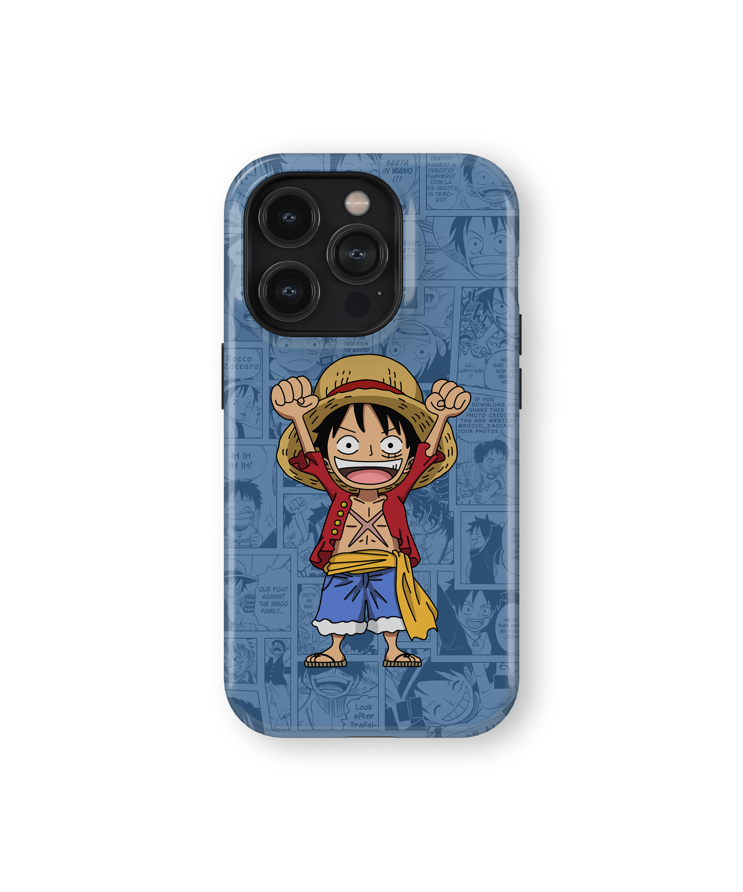 Coque iPhone Monkey D. Luffy – Design Manga Bleu | One Piece