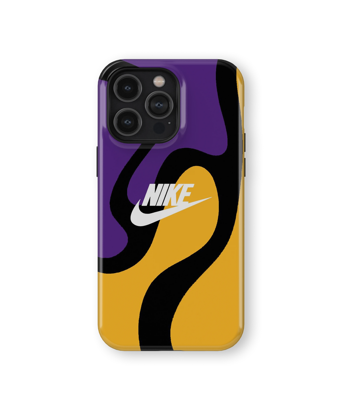 Coque iPhone Nike Abstract – Purple & Gold