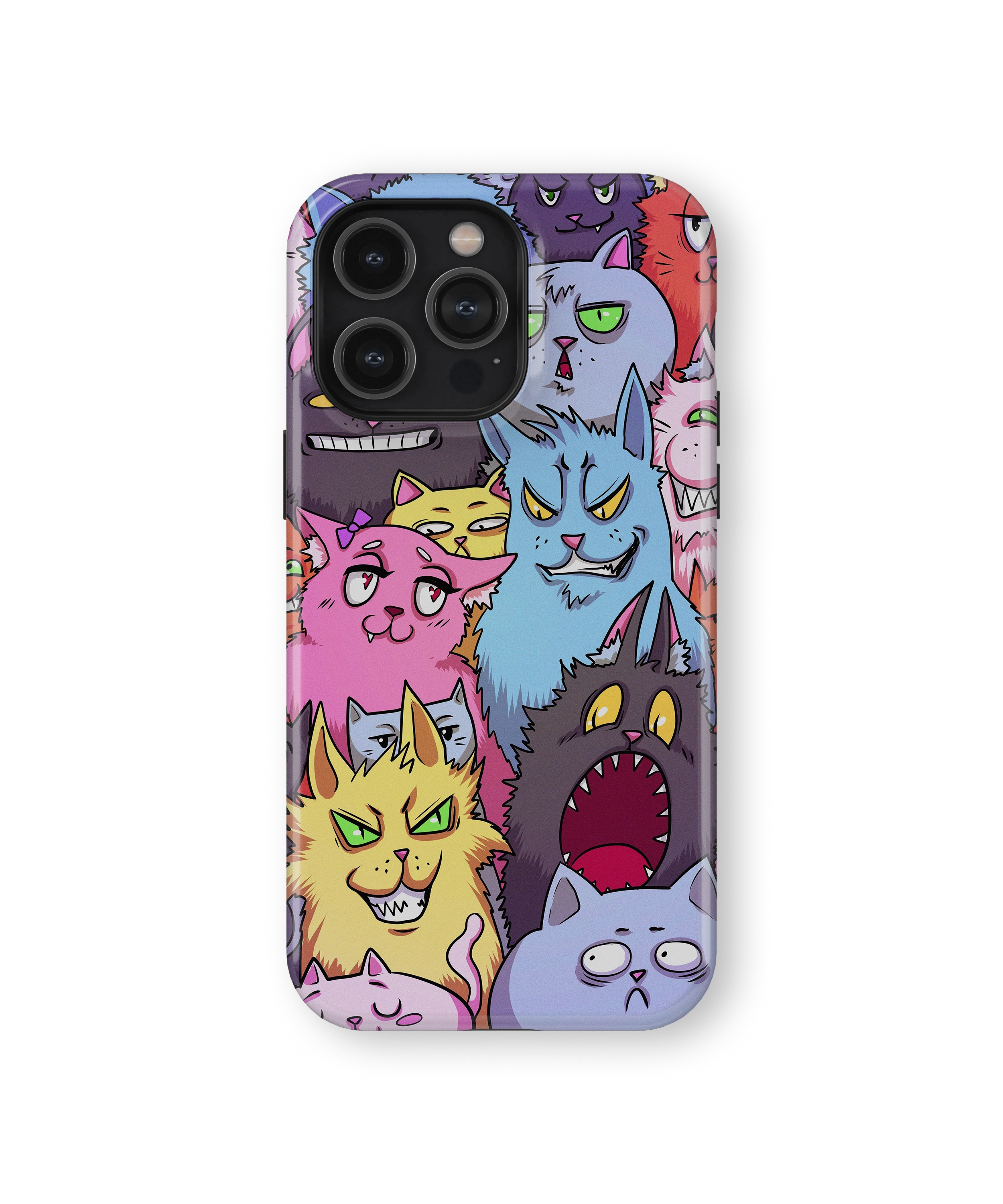 Coque iPhone – Design Chats Cartoon Colorés