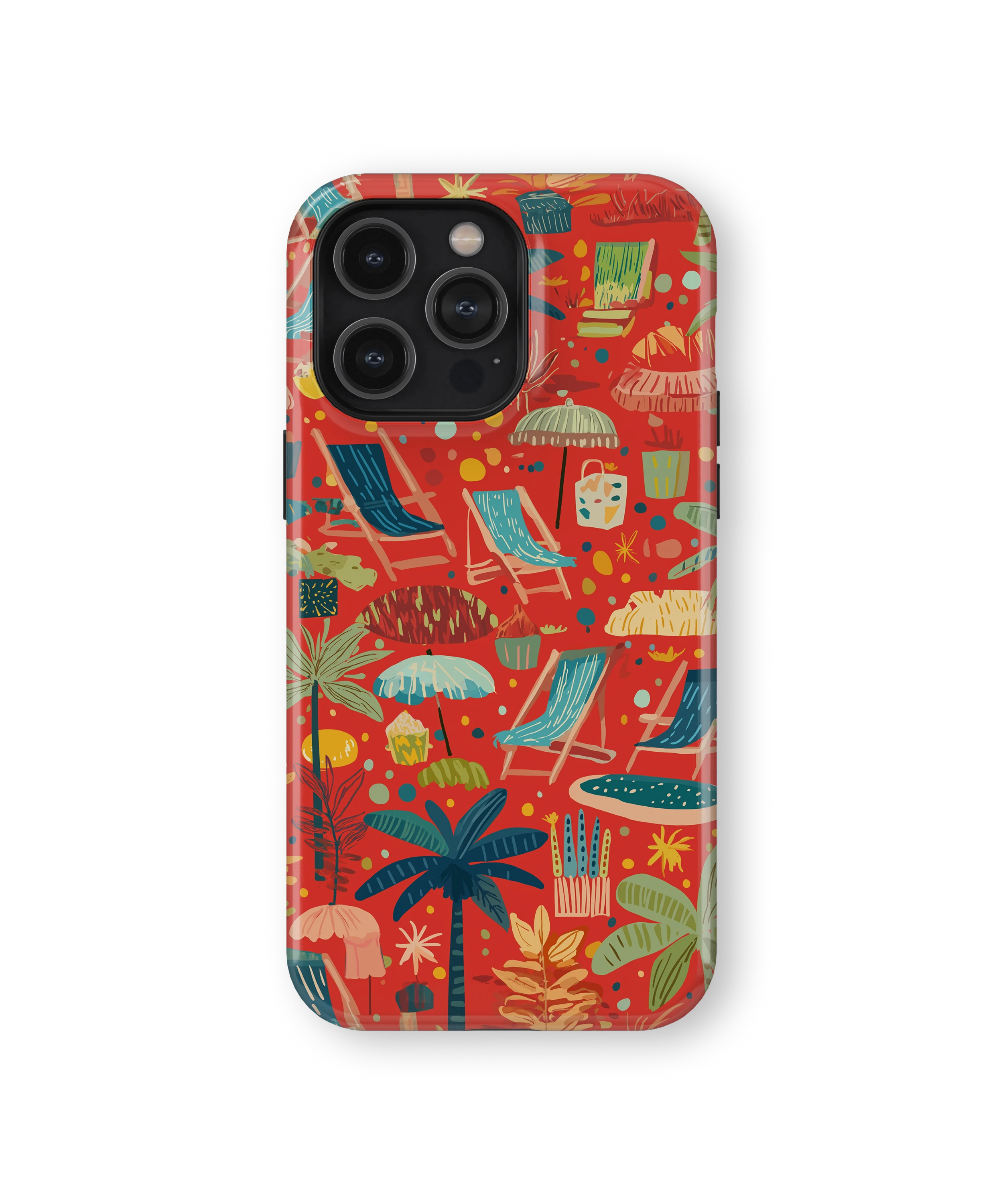 Coque iPhone – Design Summer Rouge Tropical & Fun