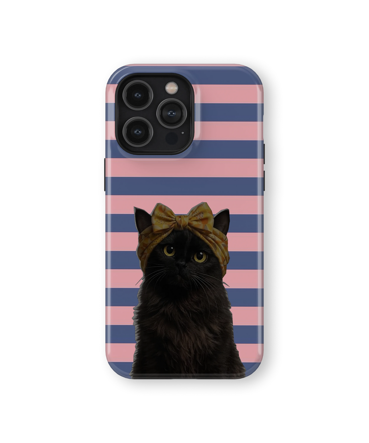 Coque iPhone – Design Chat Noir Rayé