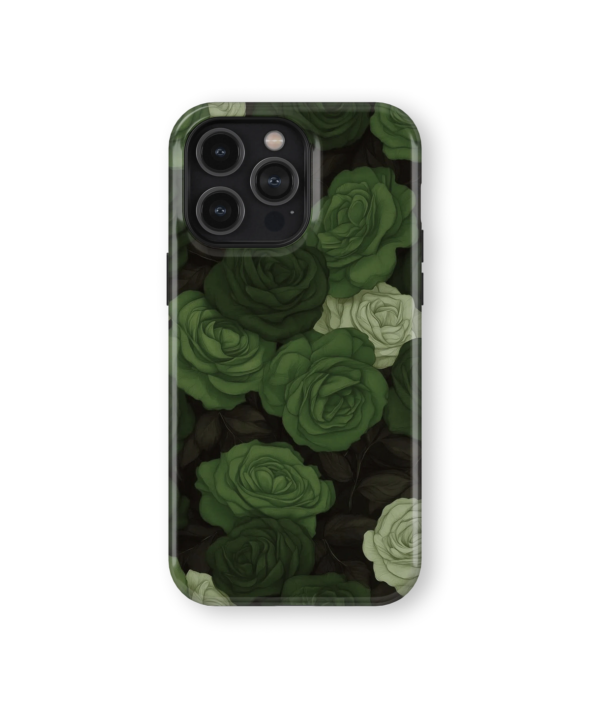 Coque iPhone – Design Roses Vertes