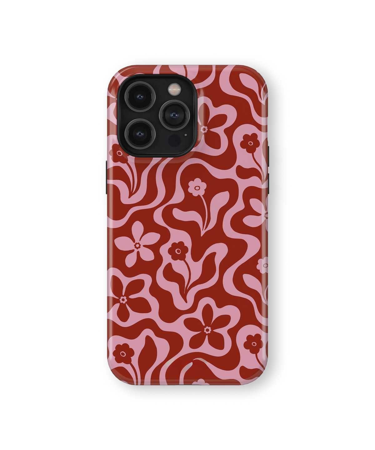 Coque iPhone Fleurie Vintage Rouge & Rose