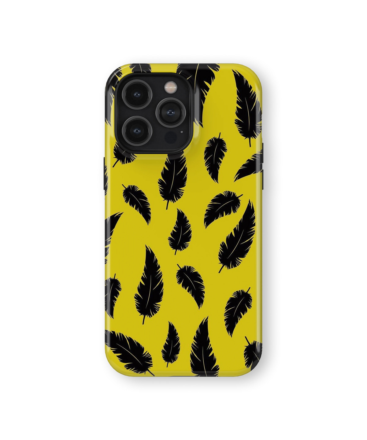 Coque iPhone – Design Plumes Jaunes