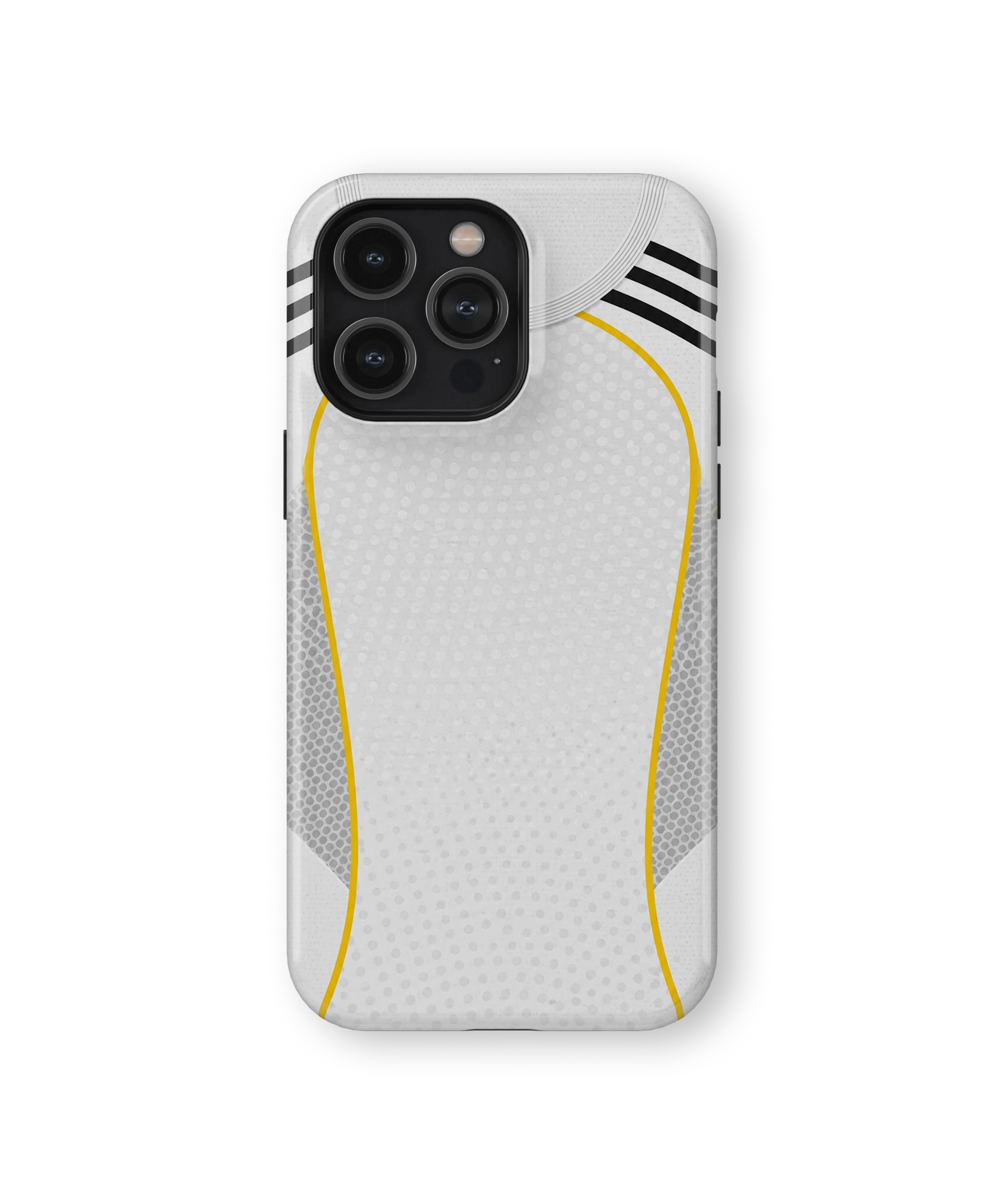 Coque iPhone – Style Maillot Real Madrid (Blanc & Or)