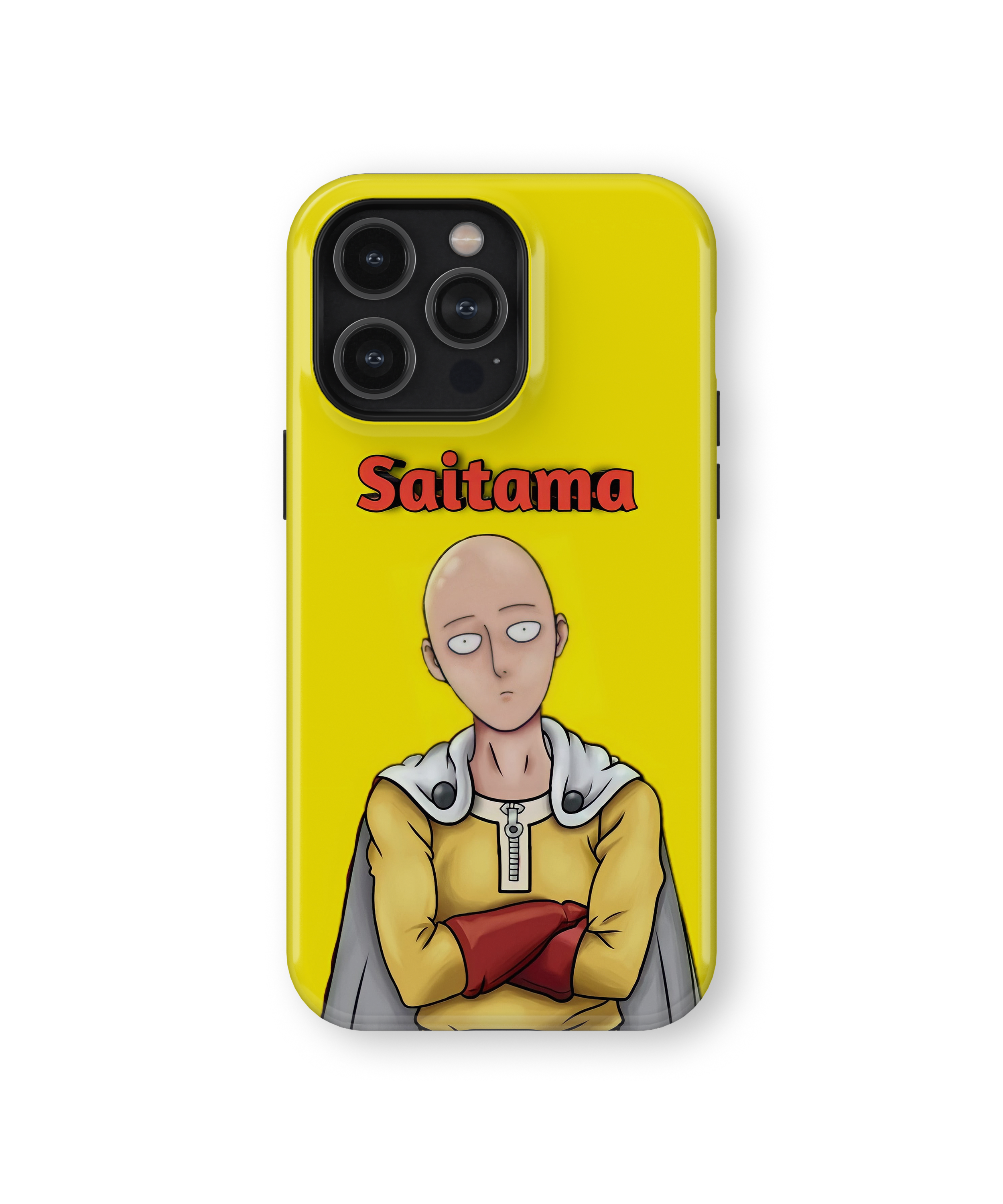 Coque iPhone Saitama – Anime One Punch Man Style Jaune