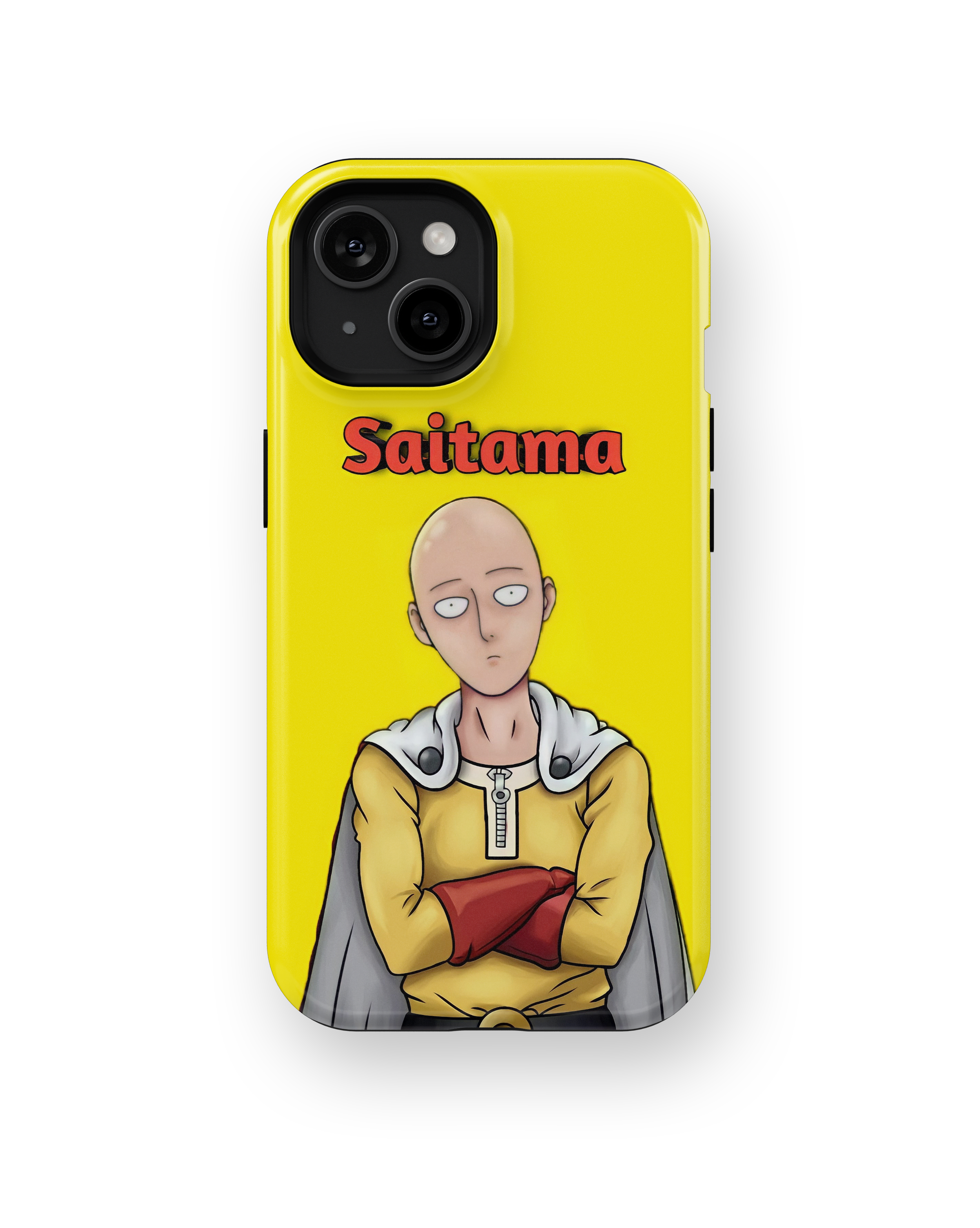 Coque iPhone Saitama – Anime One Punch Man Style Jaune
