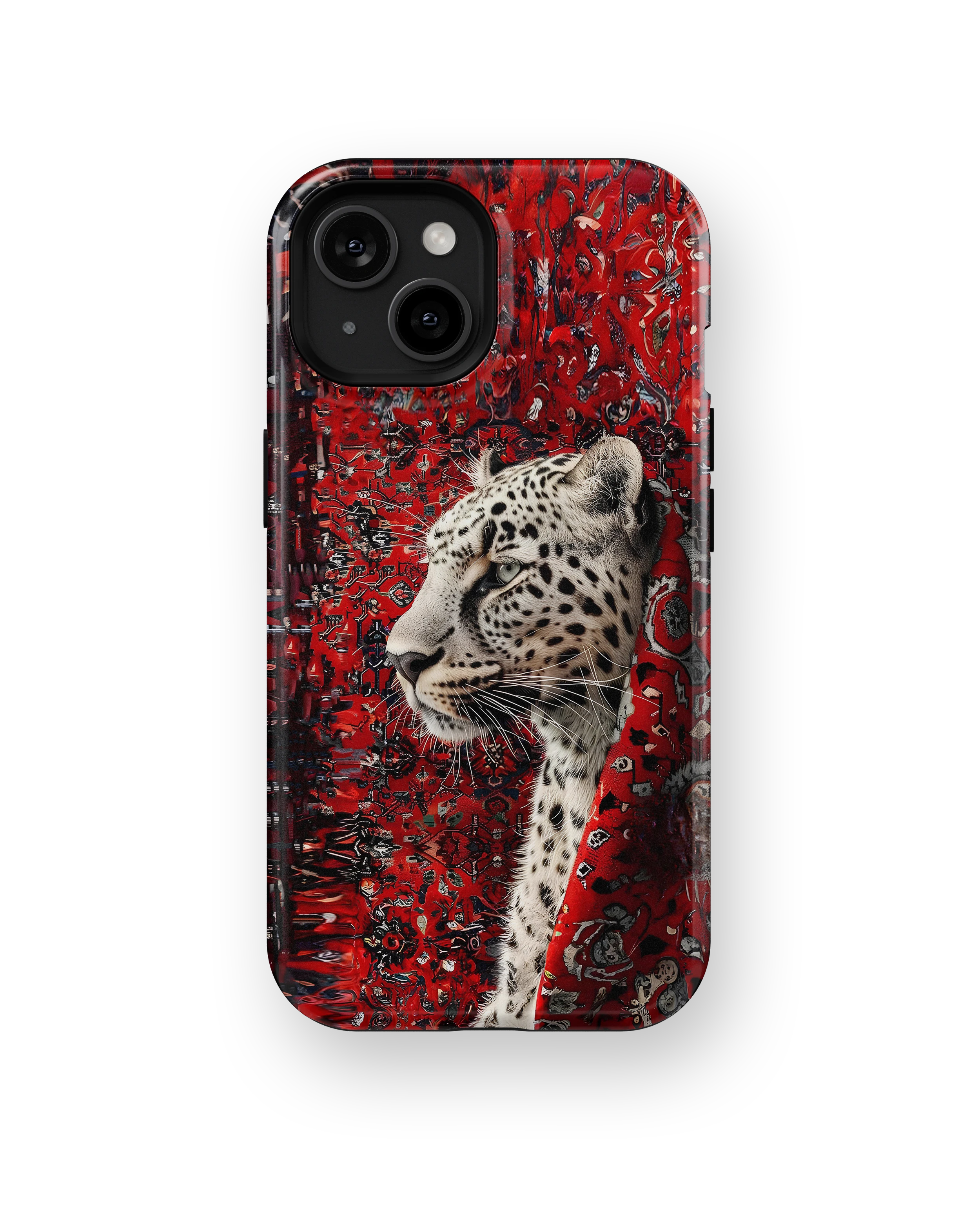 Coque iPhone Léopard Blanc & Rouge Sauvage