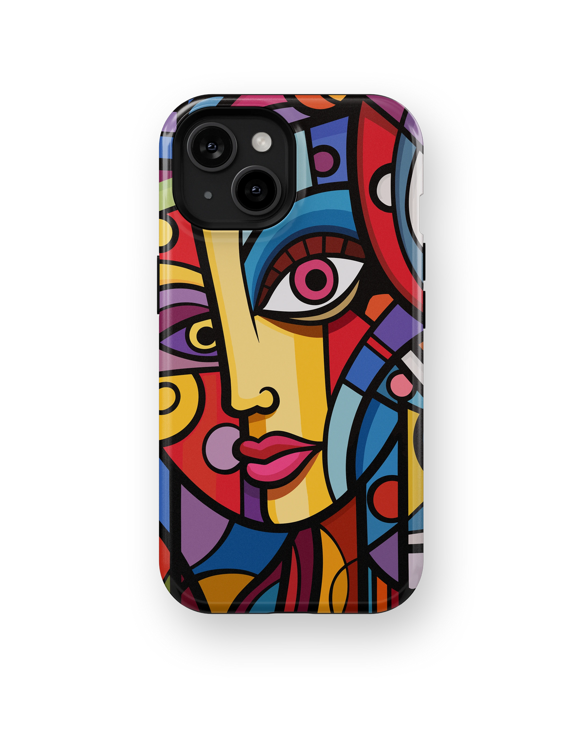 Coque iPhone – Design Visage Abstrait Coloré