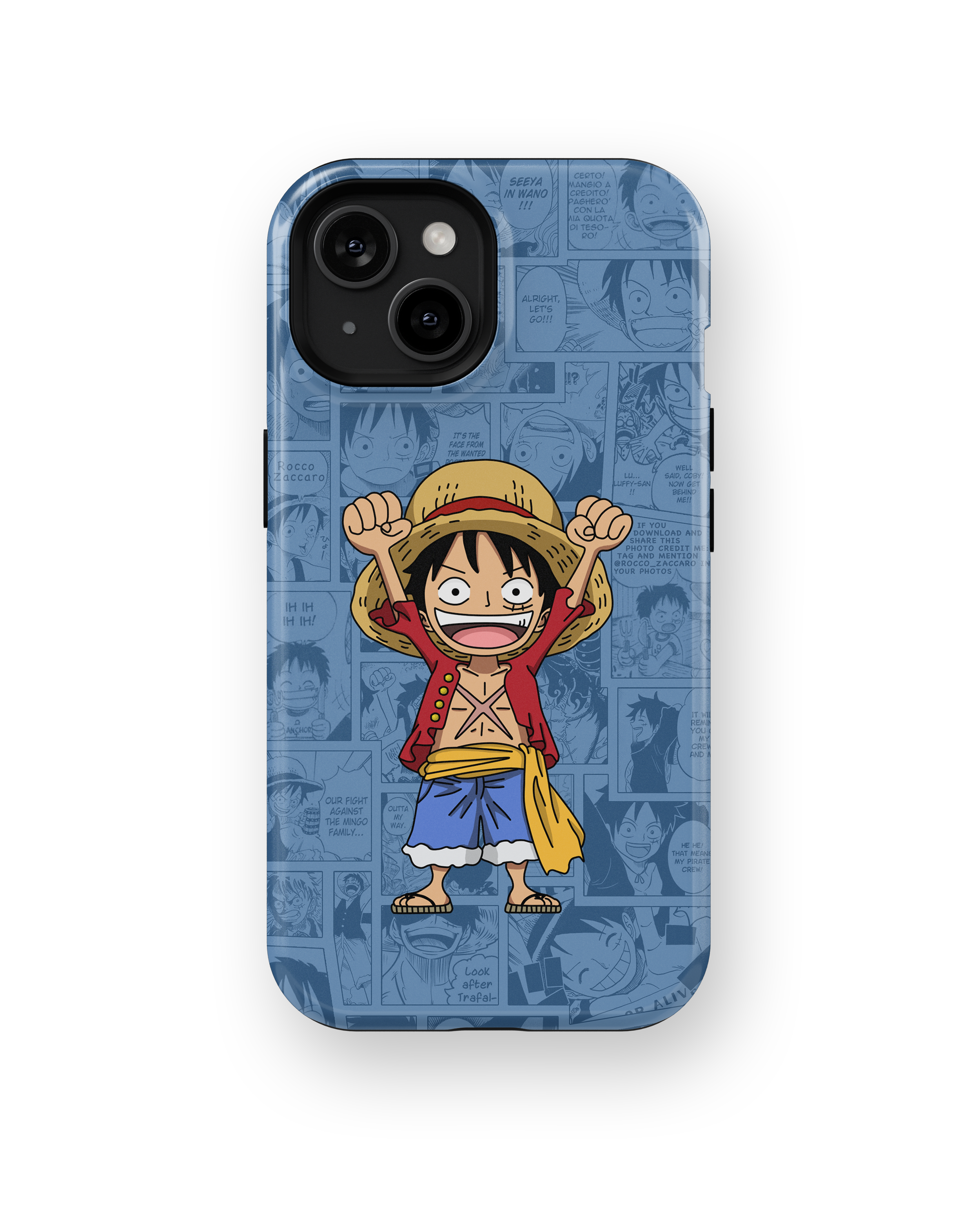 Coque iPhone Monkey D. Luffy – Design Manga Bleu | One Piece