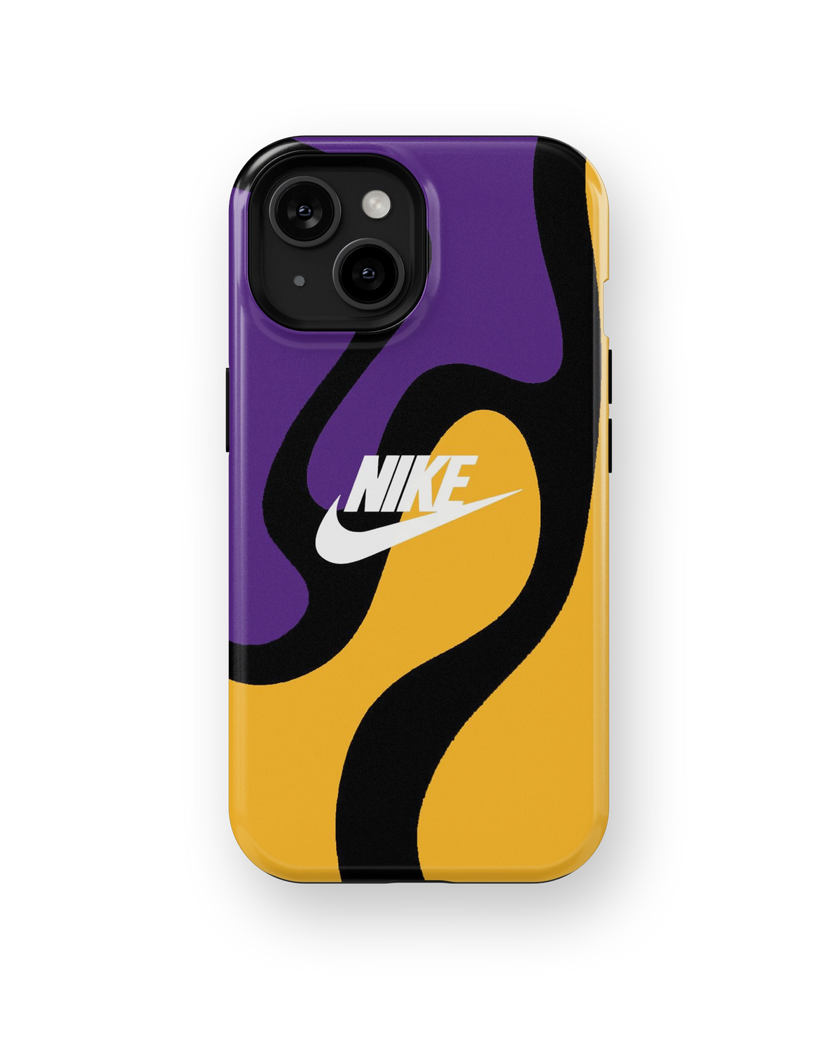 Coque iPhone Nike Abstract – Purple & Gold