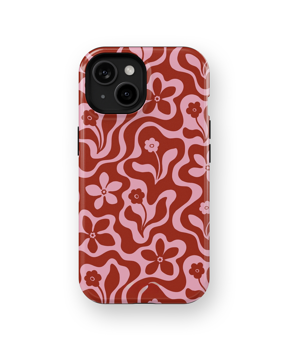 Coque iPhone Fleurie Vintage Rouge & Rose