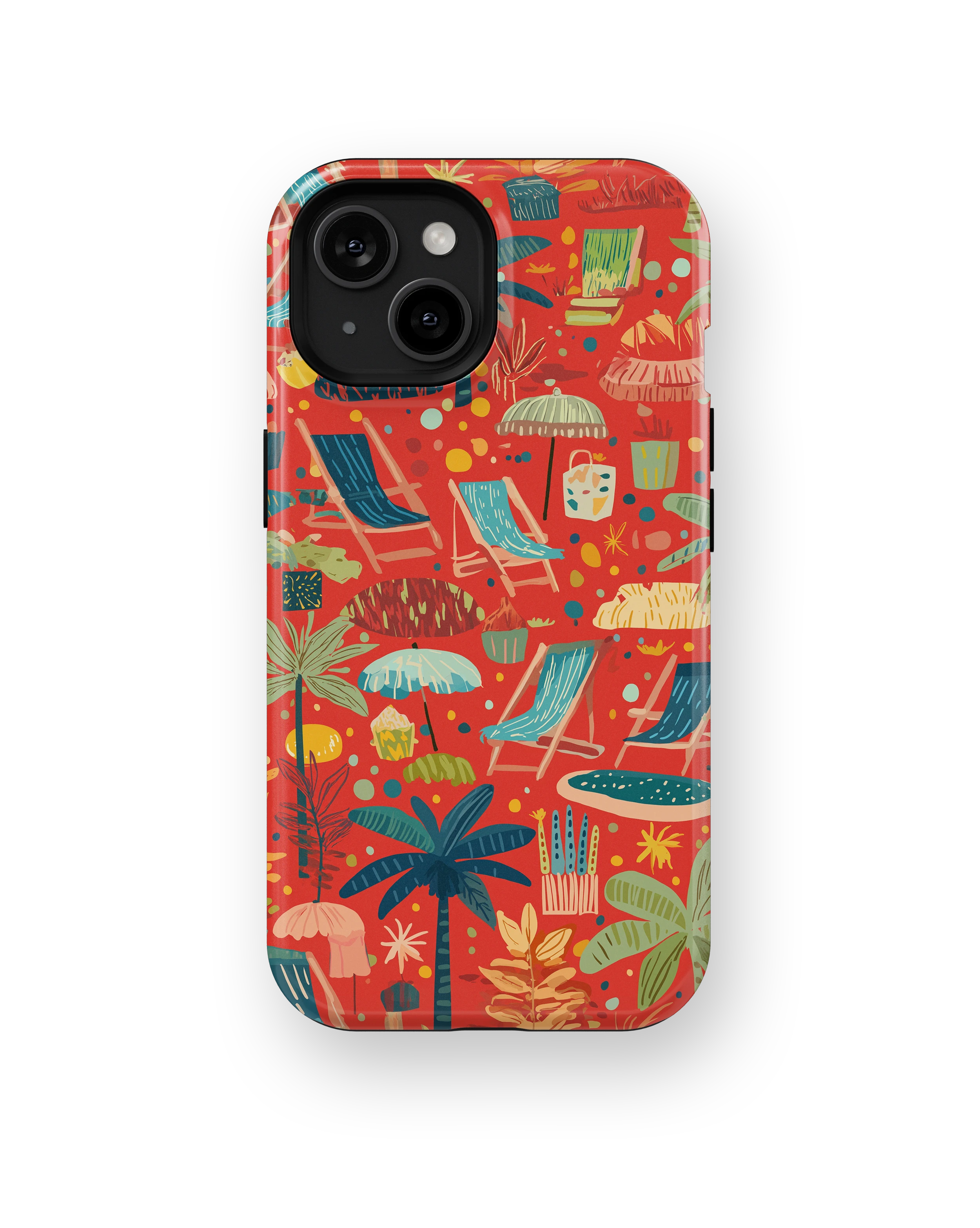 Coque iPhone – Design Summer Rouge Tropical & Fun