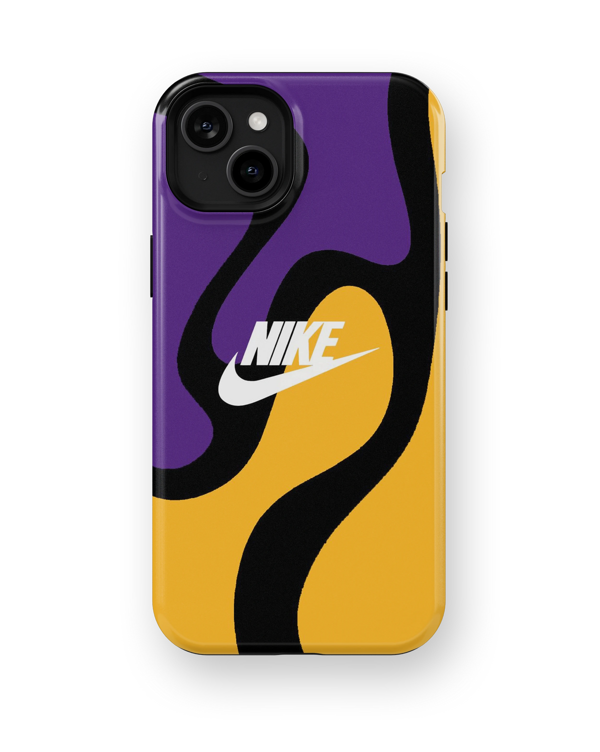 Coque iPhone Nike Abstract – Purple & Gold