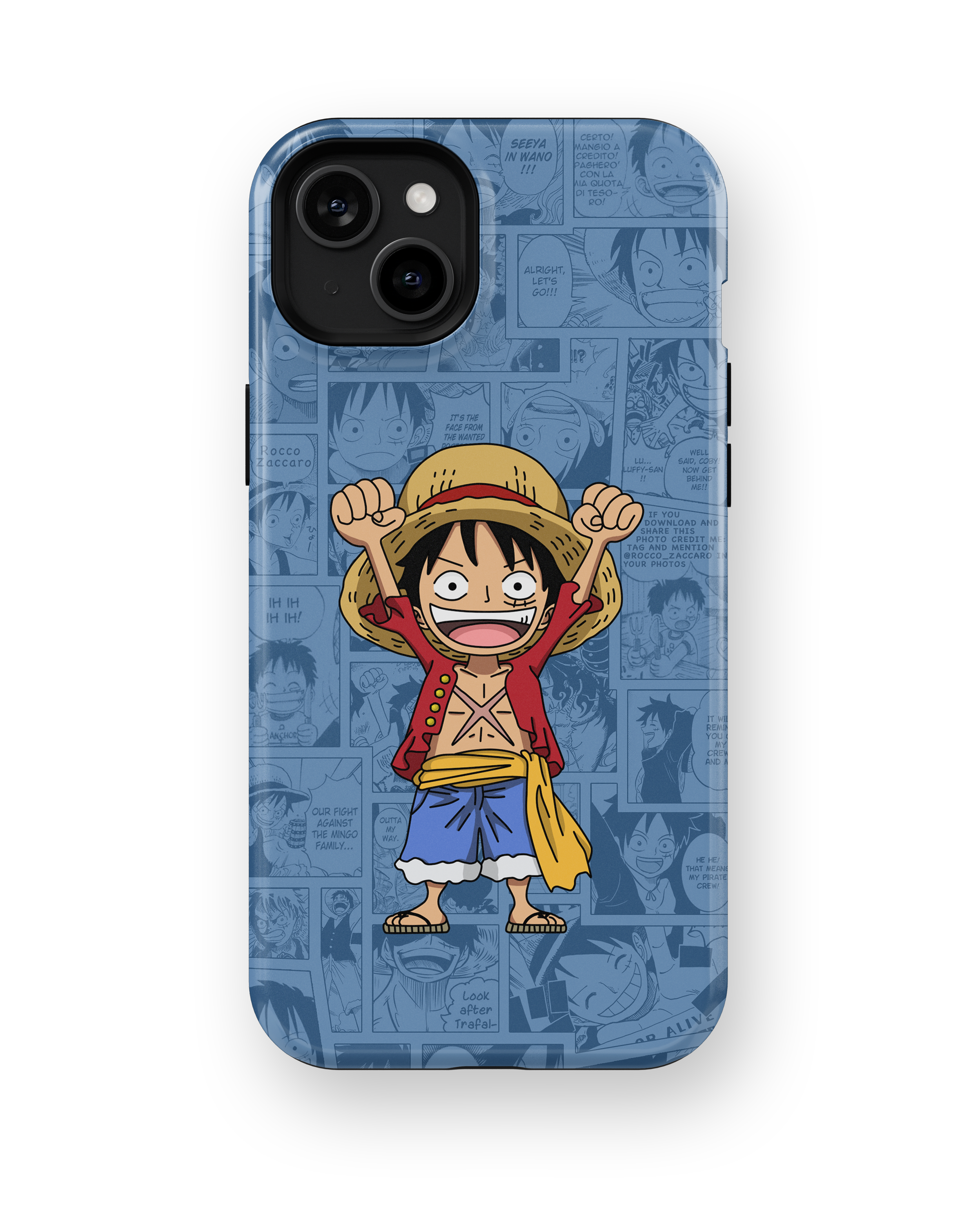Coque iPhone Monkey D. Luffy – Design Manga Bleu | One Piece