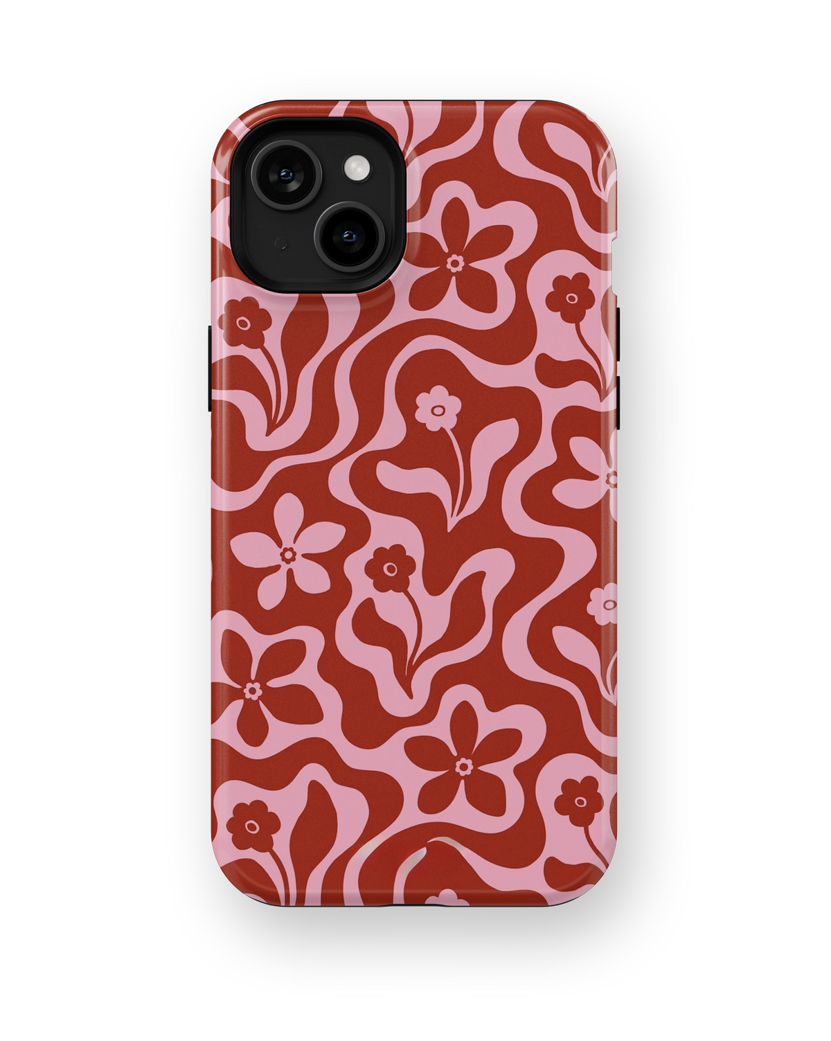 Coque iPhone Fleurie Vintage Rouge & Rose