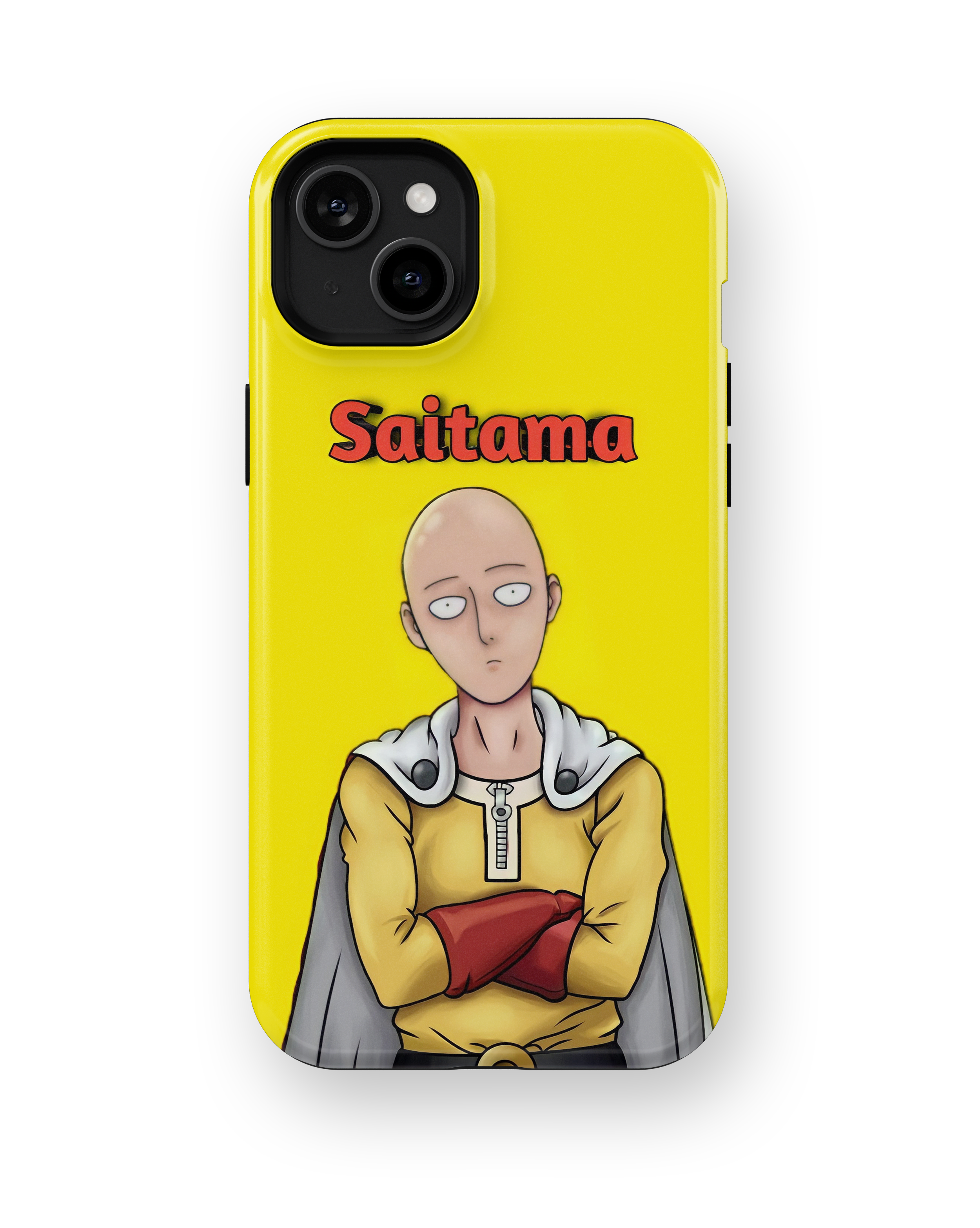 Coque iPhone Saitama – Anime One Punch Man Style Jaune