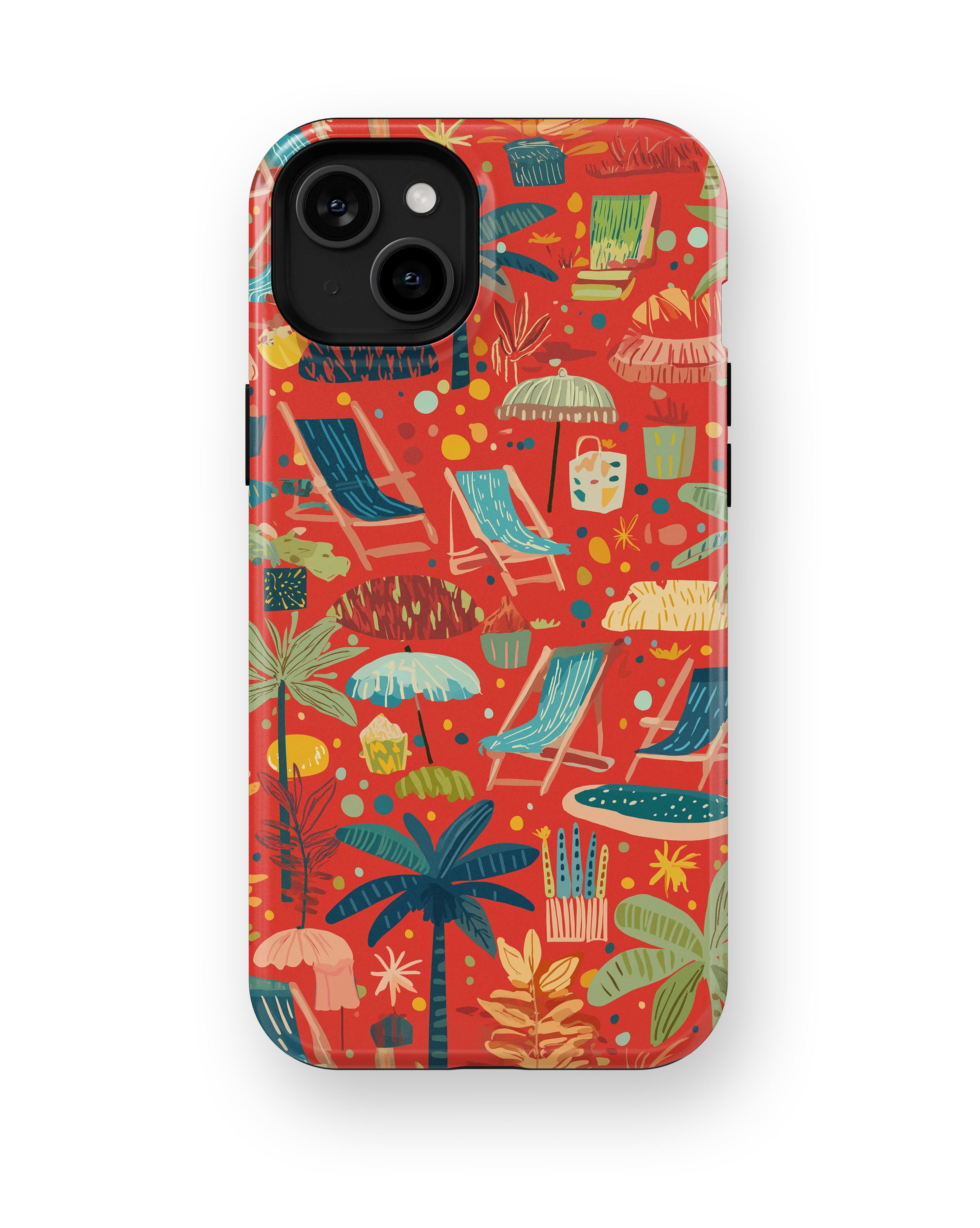 Coque iPhone – Design Summer Rouge Tropical & Fun