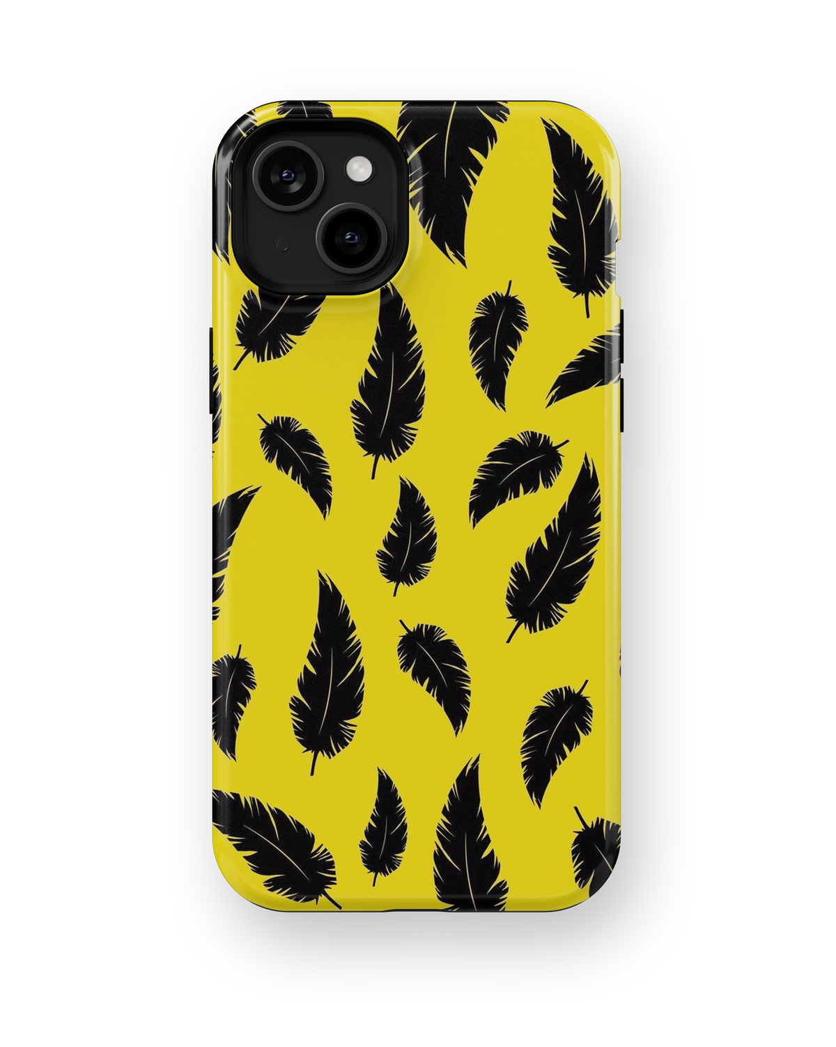 Coque iPhone – Design Plumes Jaunes