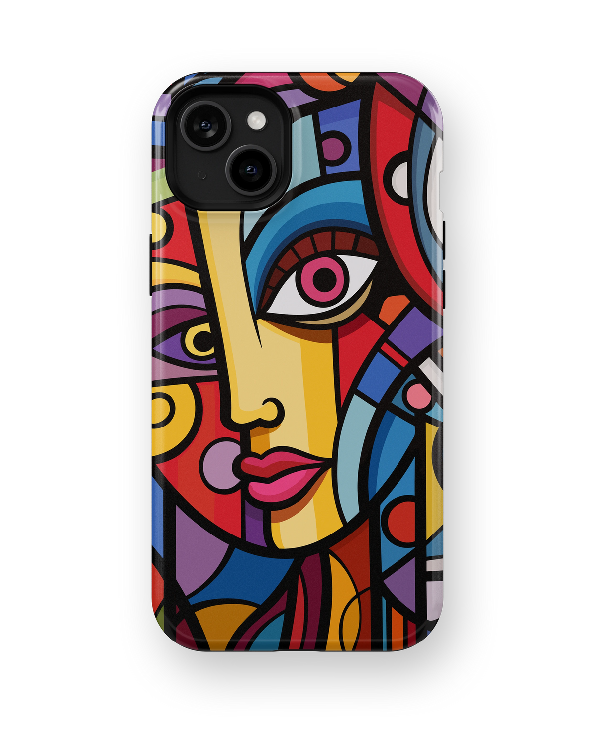 Coque iPhone – Design Visage Abstrait Coloré
