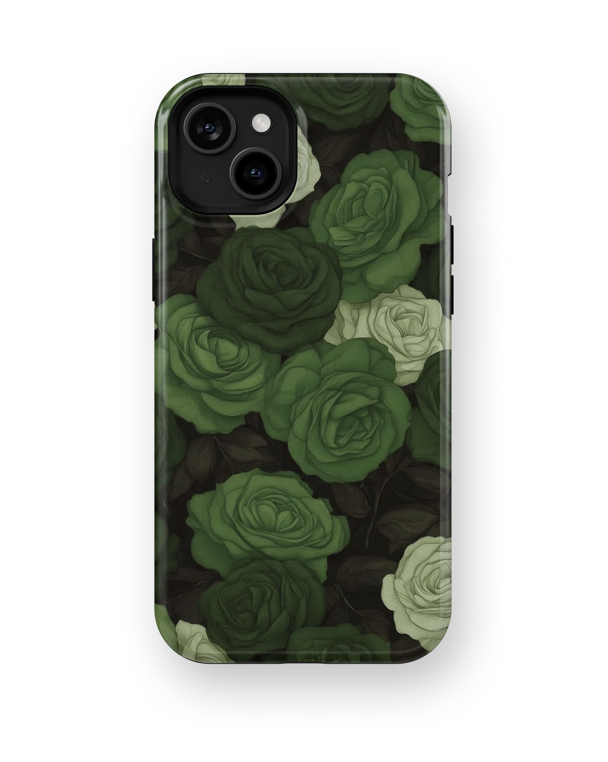 Coque iPhone – Design Roses Vertes