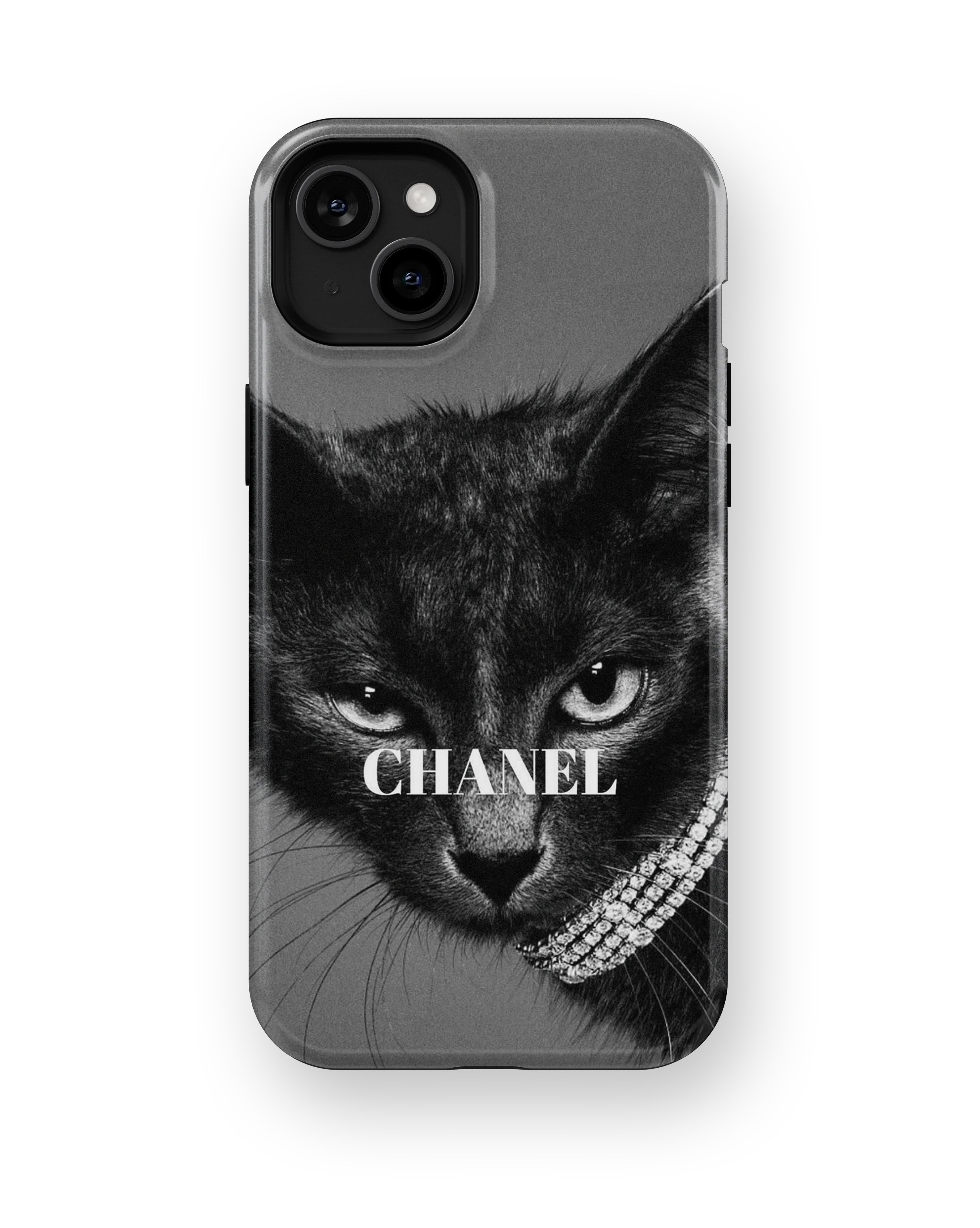 Coque iPhone – Chat Élégant Noir & Blanc Style Luxe