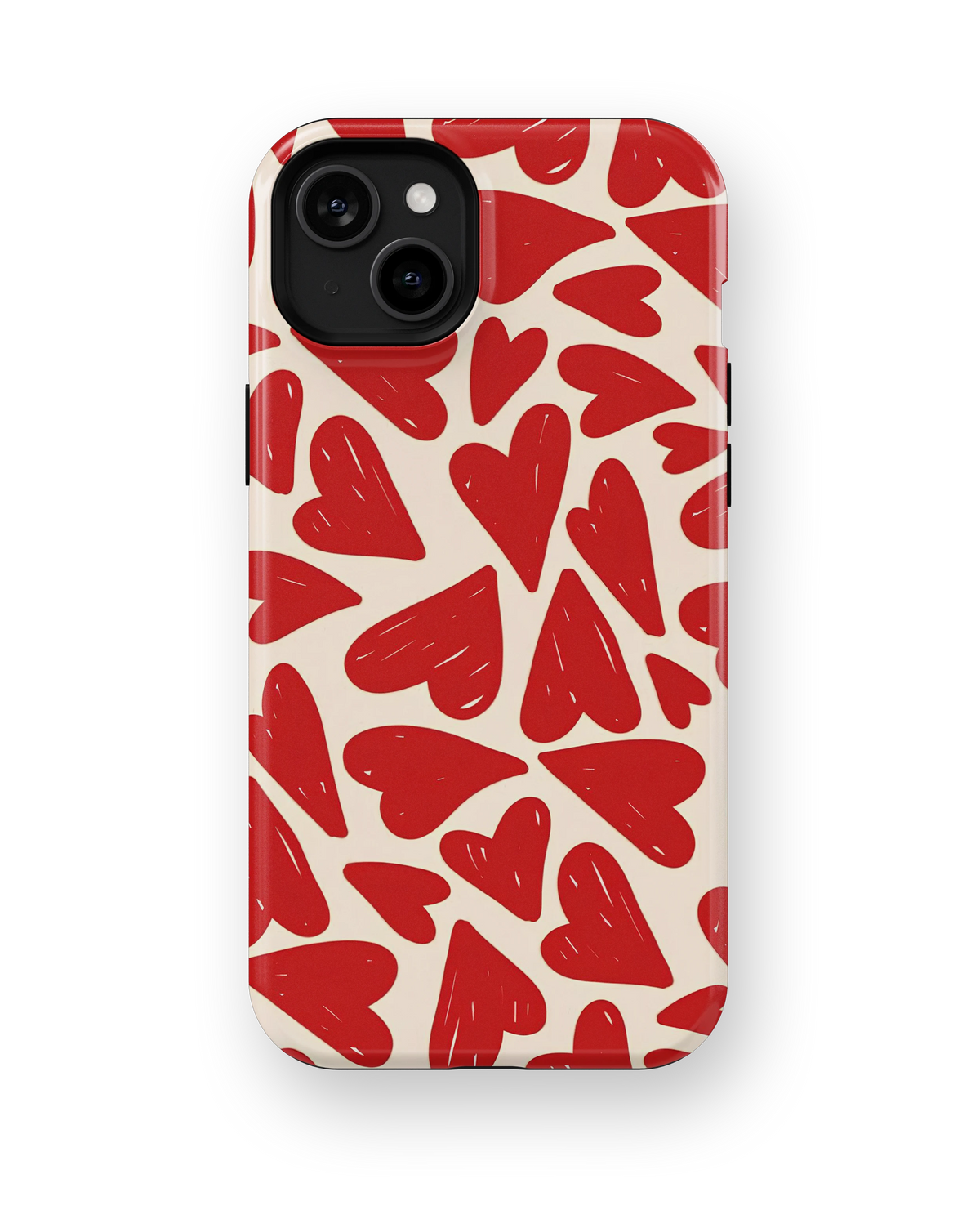 Coque iPhone – Design Cœurs rouges