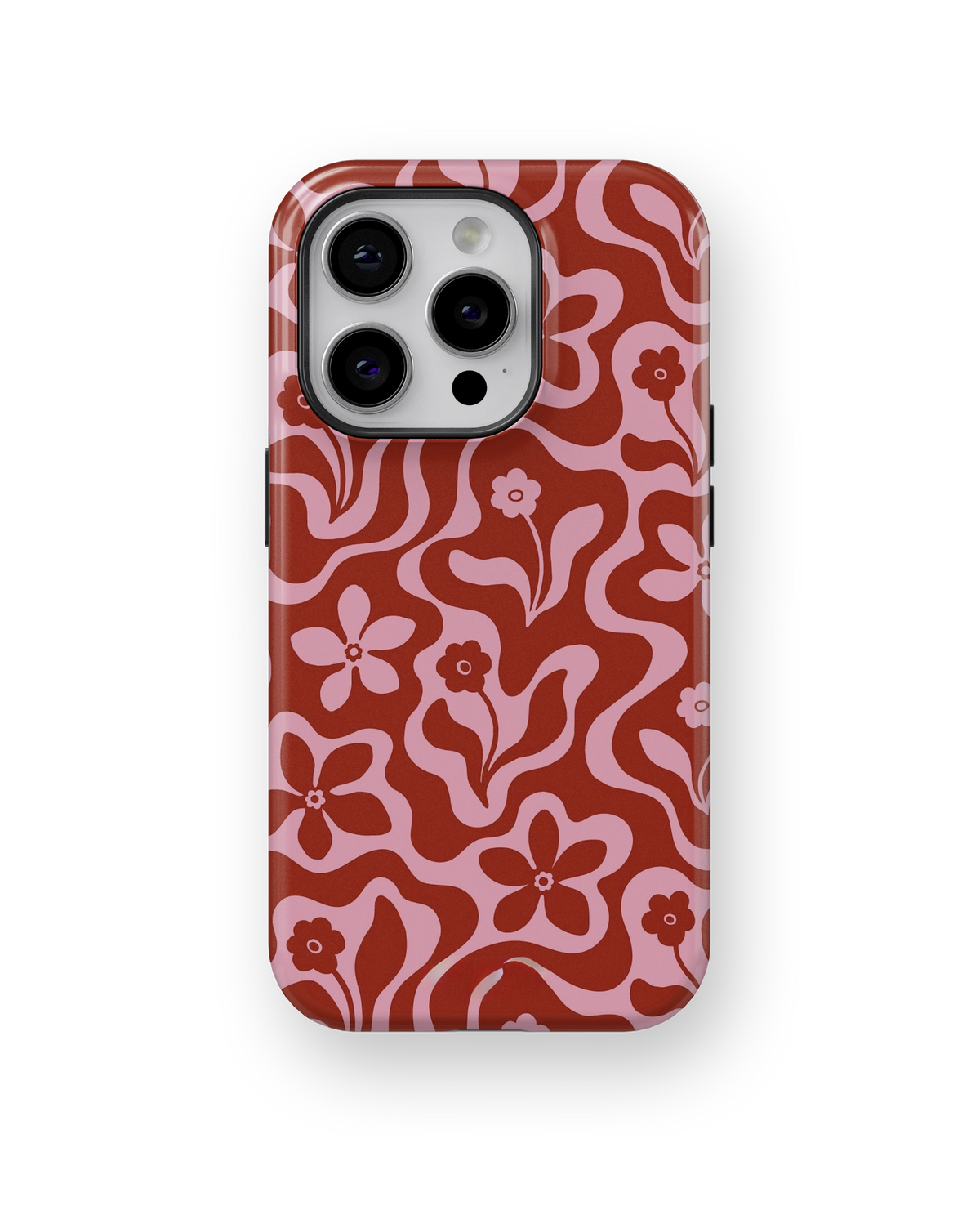 Coque iPhone Fleurie Vintage Rouge & Rose