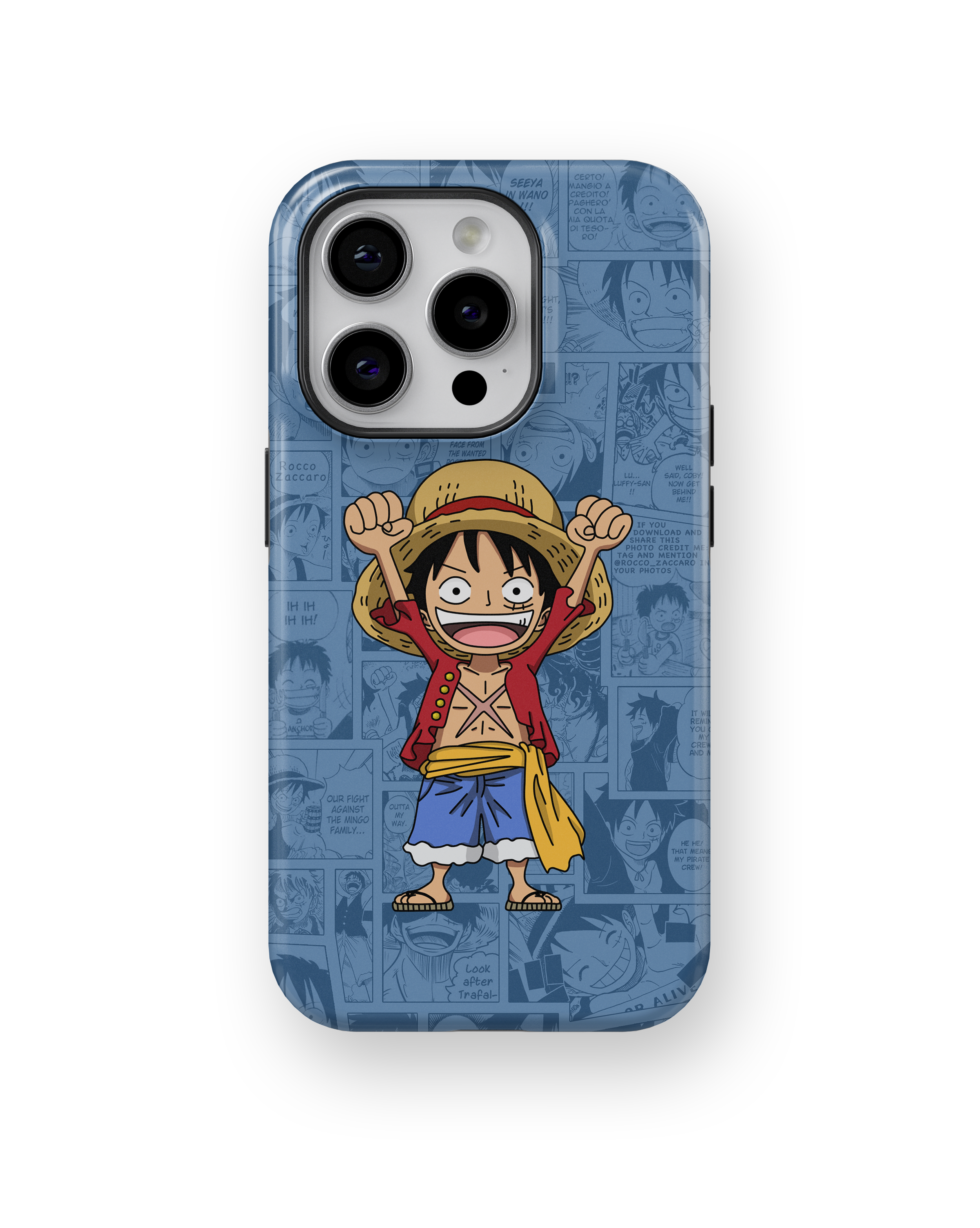 Coque iPhone Monkey D. Luffy – Design Manga Bleu | One Piece