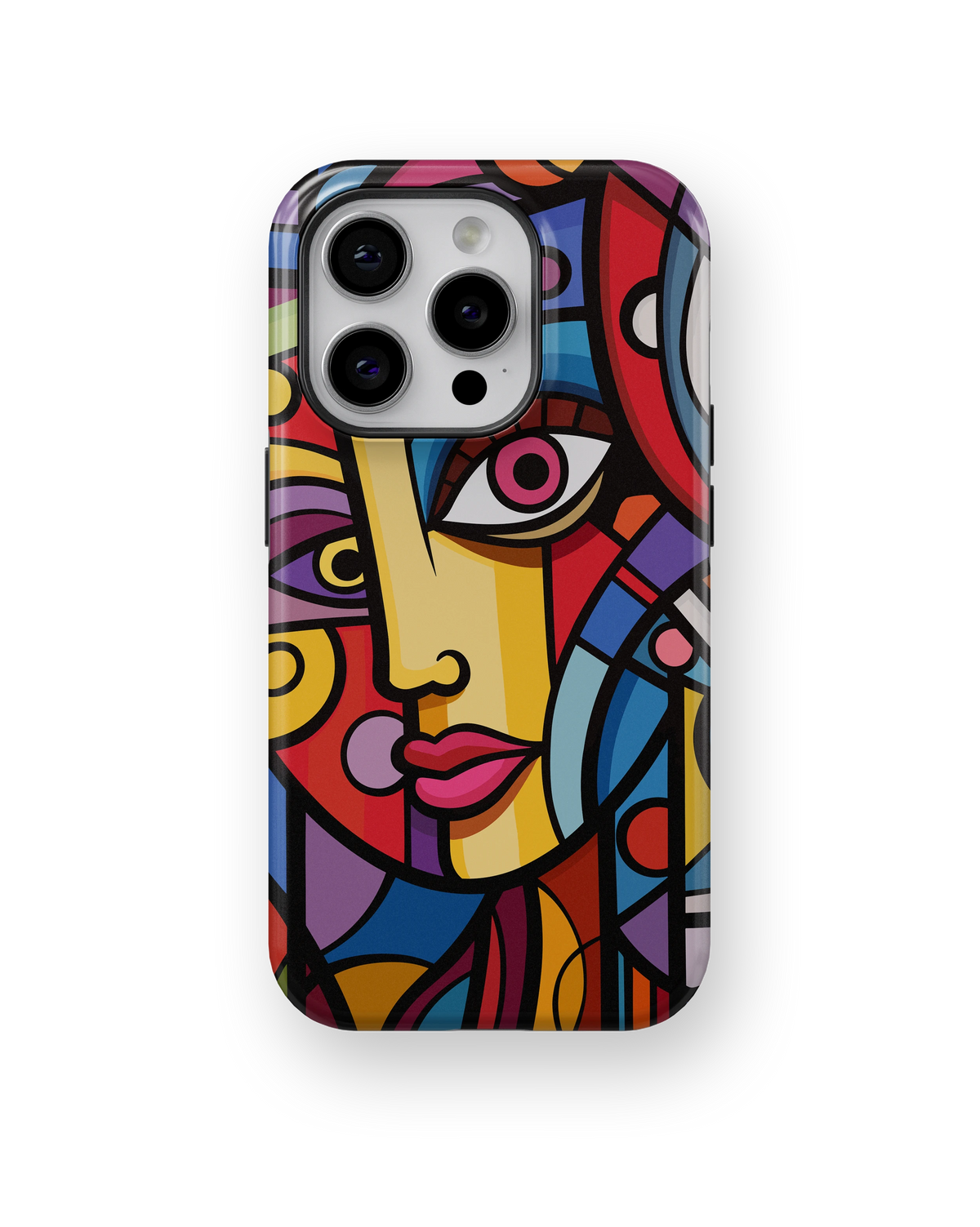 Coque iPhone – Design Visage Abstrait Coloré