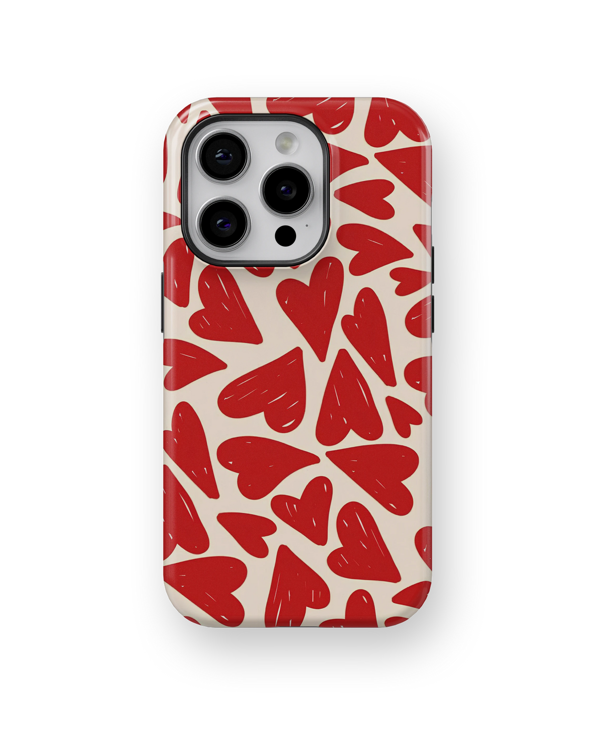 Coque iPhone – Design Cœurs rouges