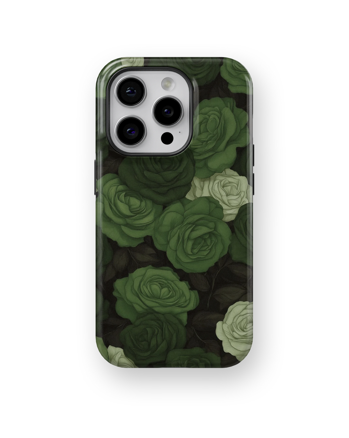 Coque iPhone – Design Roses Vertes