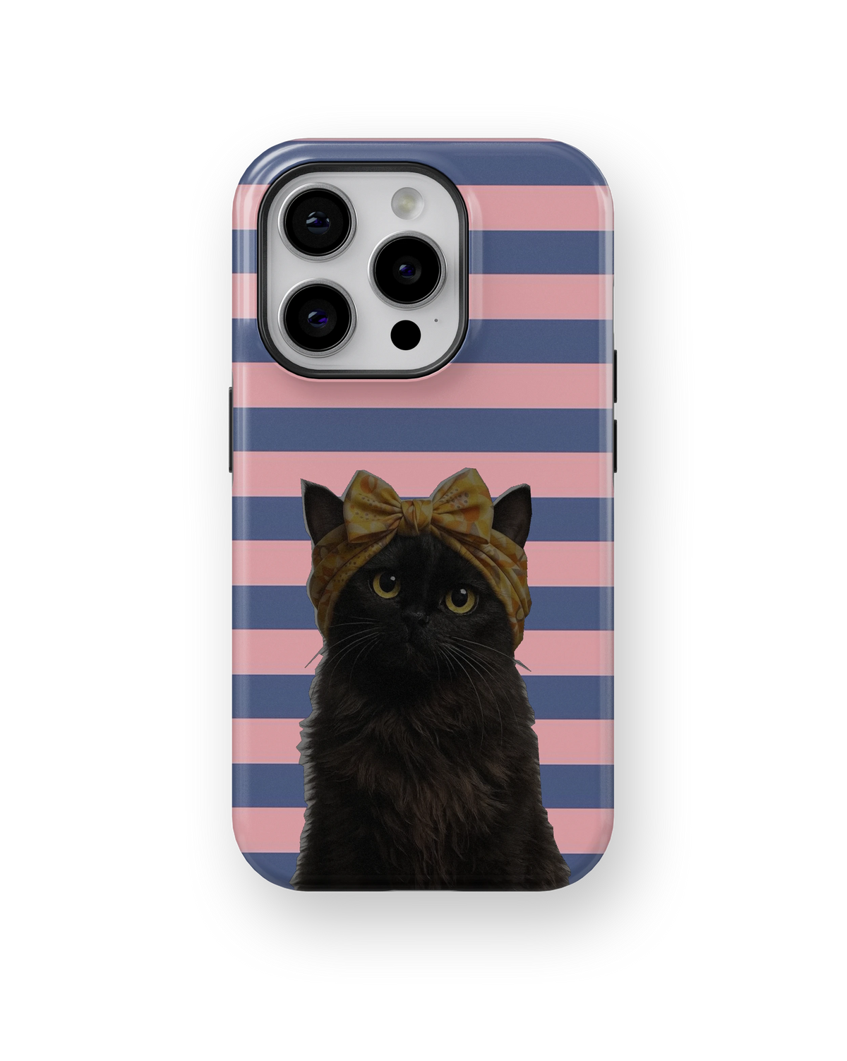 Coque iPhone – Design Chat Noir Rayé