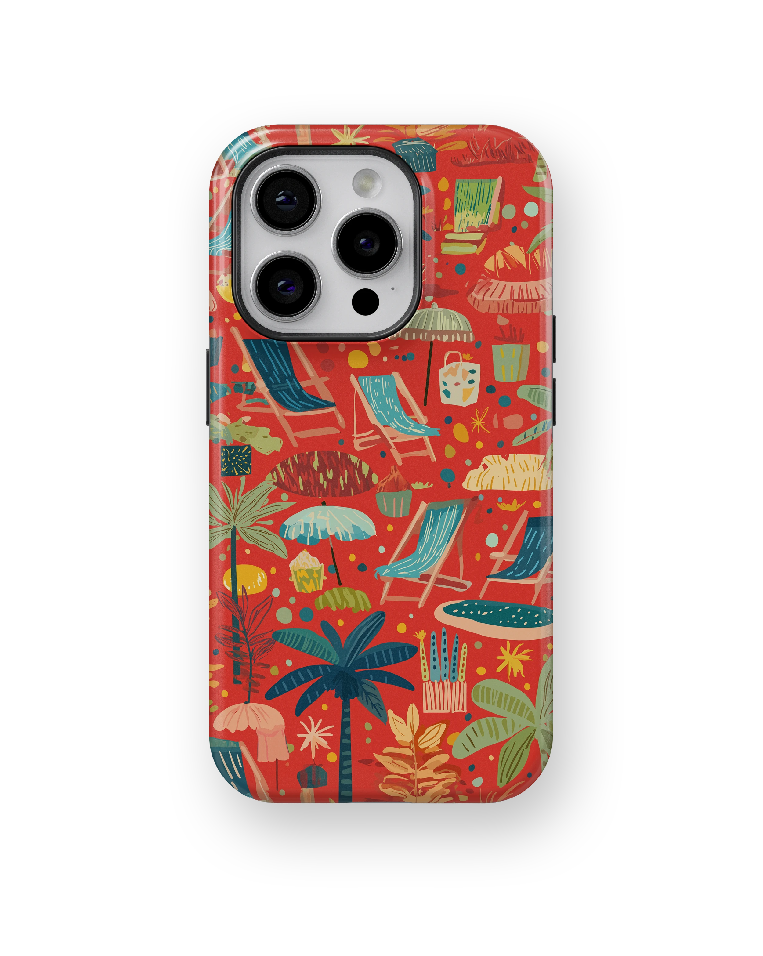 Coque iPhone – Design Summer Rouge Tropical & Fun