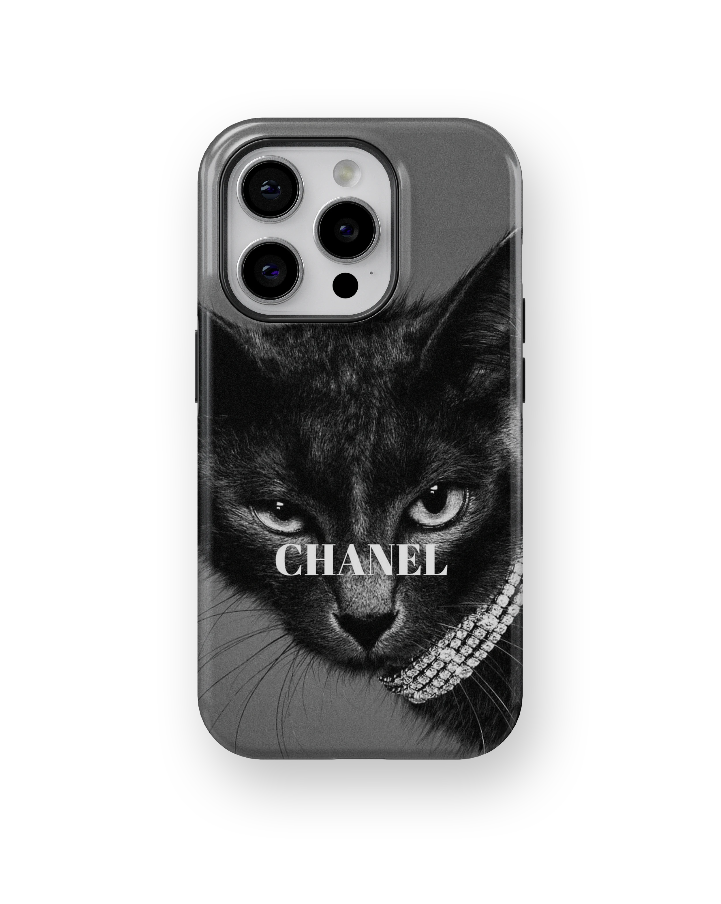Coque iPhone – Chat Élégant Noir & Blanc Style Luxe