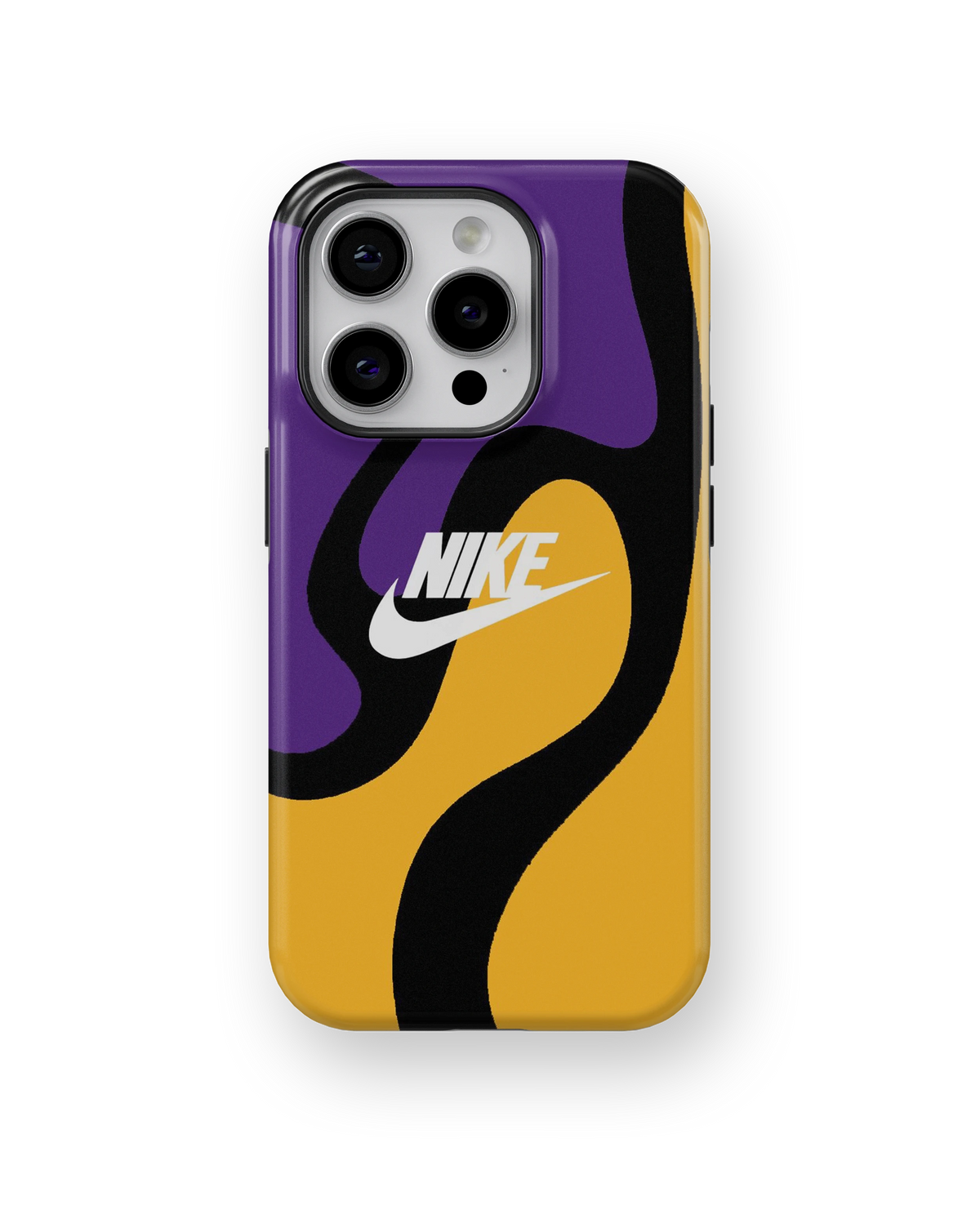 Coque iPhone Nike Abstract – Purple & Gold