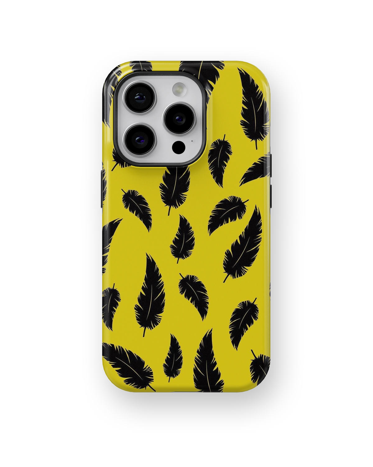 Coque iPhone – Design Plumes Jaunes
