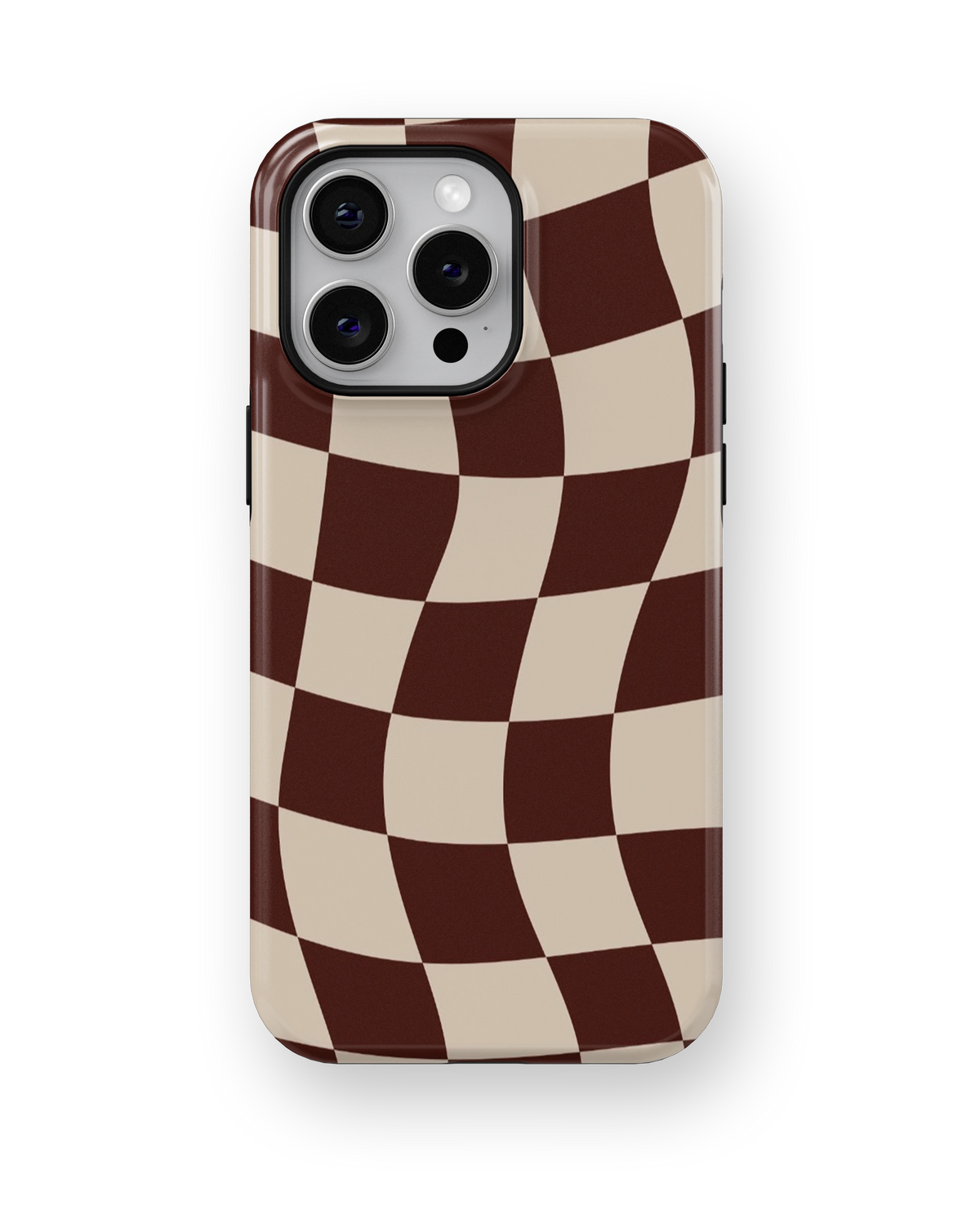 Coque iPhone – Design Damier Ondulé