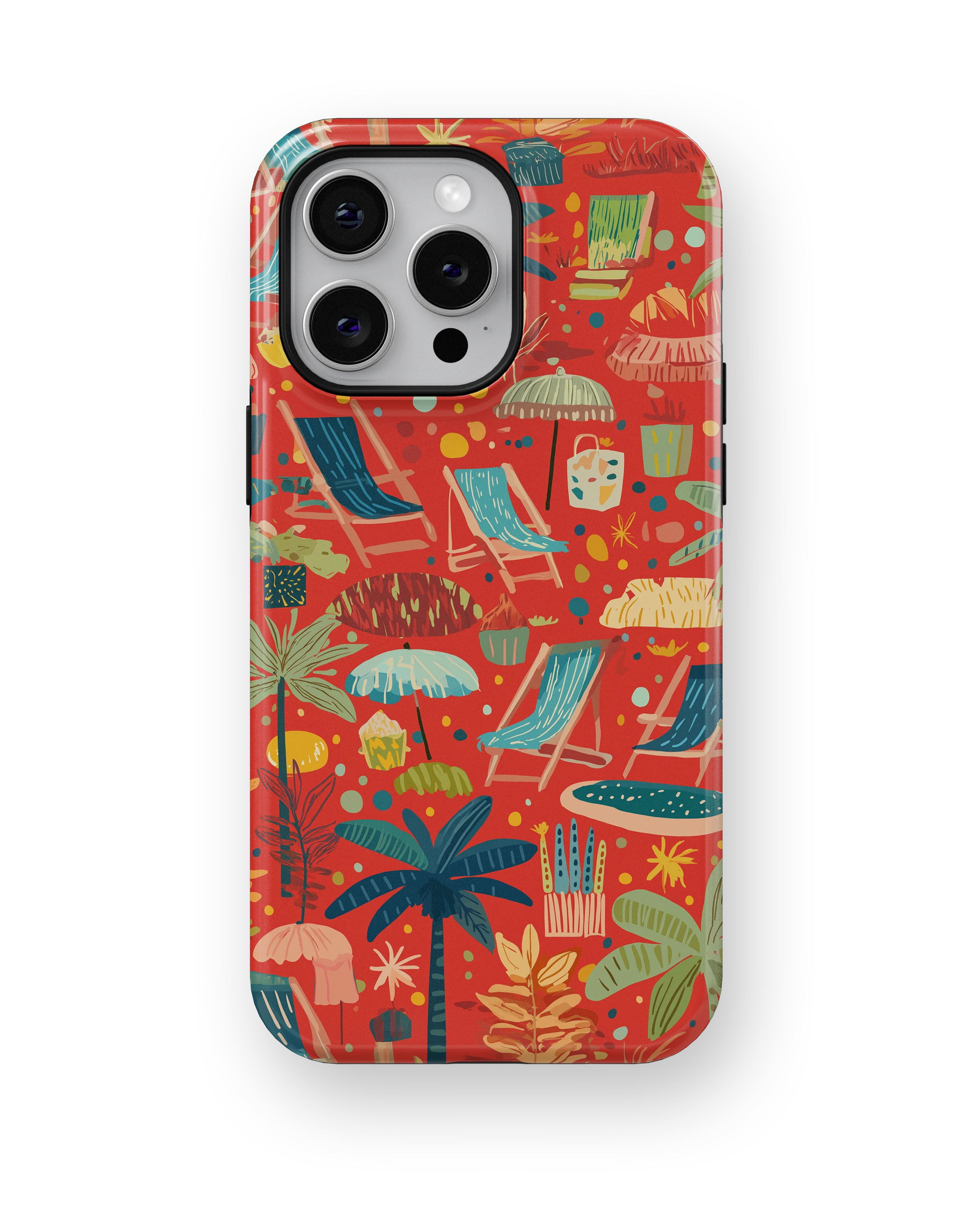 Coque iPhone – Design Summer Rouge Tropical & Fun