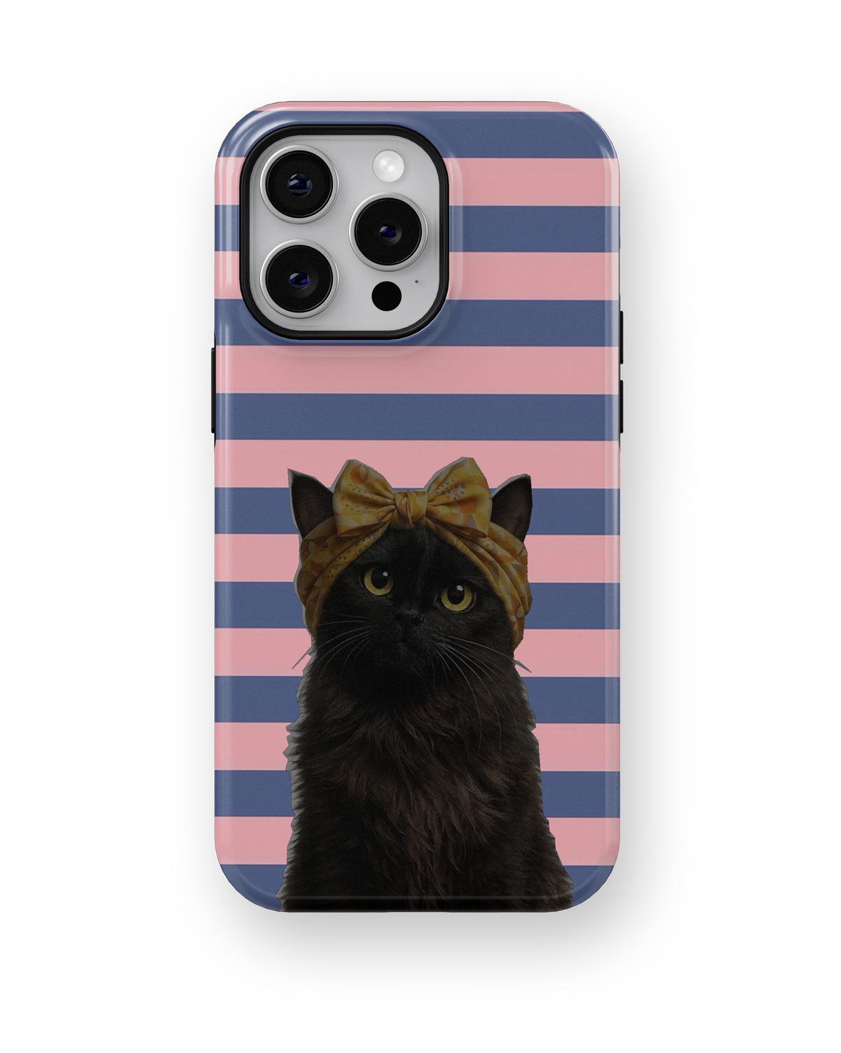 Coque iPhone – Design Chat Noir Rayé