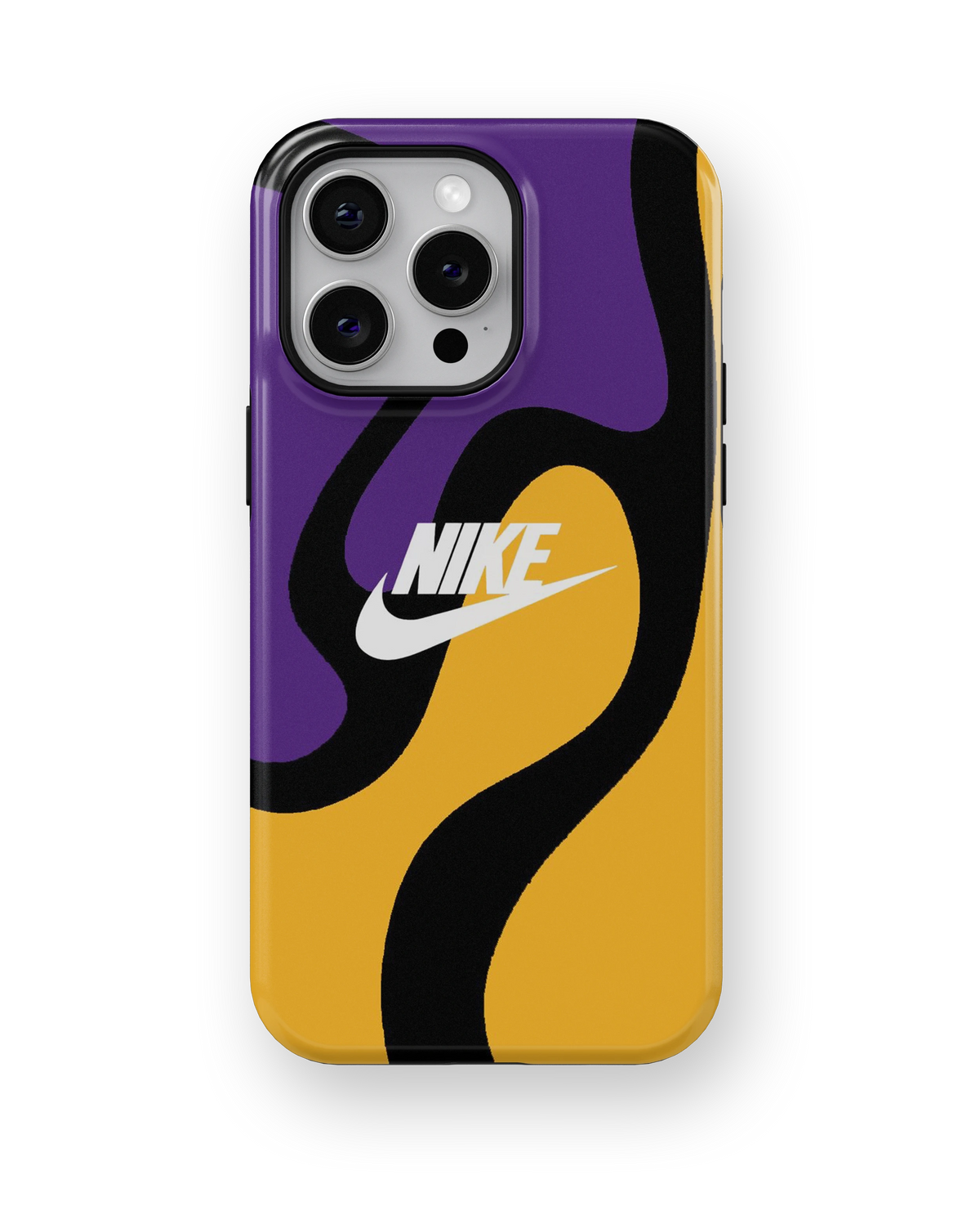 Coque iPhone Nike Abstract – Purple & Gold