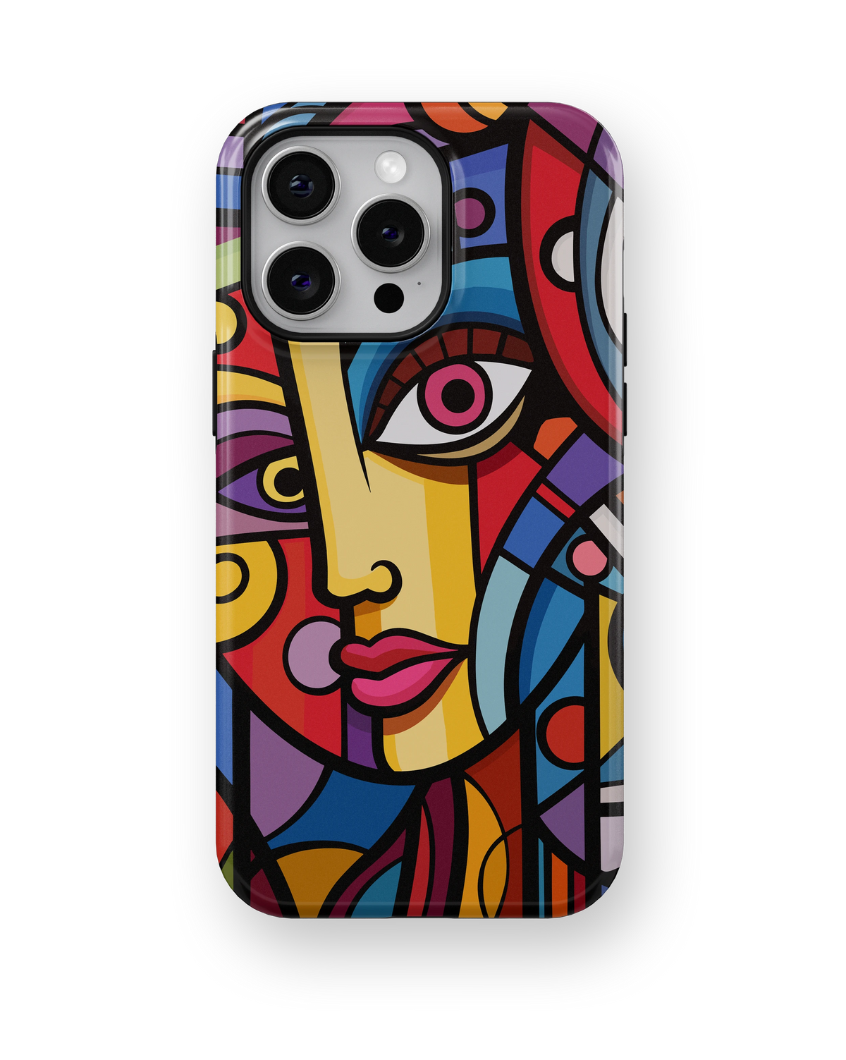 Coque iPhone – Design Visage Abstrait Coloré