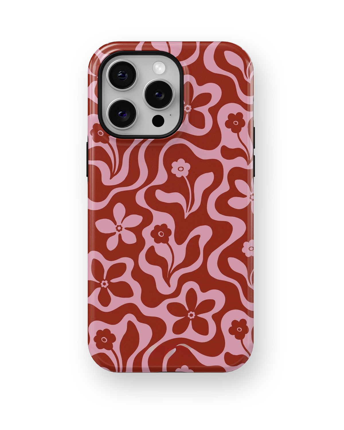 Coque iPhone Fleurie Vintage Rouge & Rose