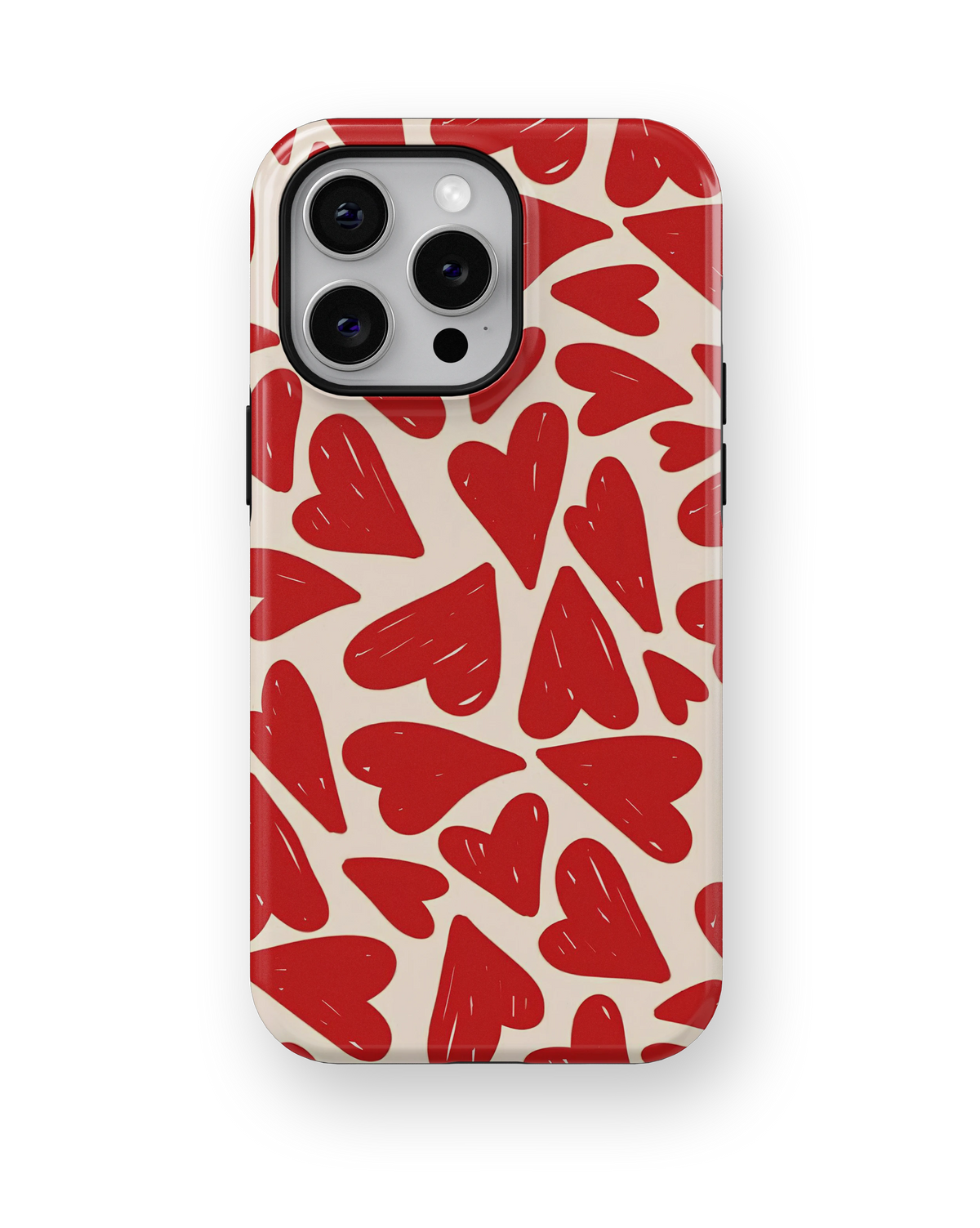 Coque iPhone – Design Cœurs rouges